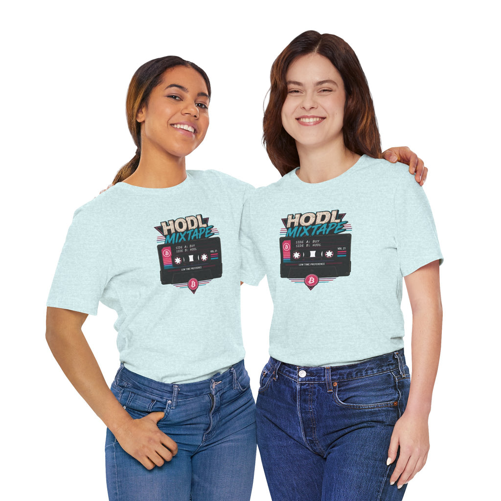 HODL Mixtape Cassette T-Shirt | Bitcoin Low Time Preference retro design Tee | Bella Canvas 3001