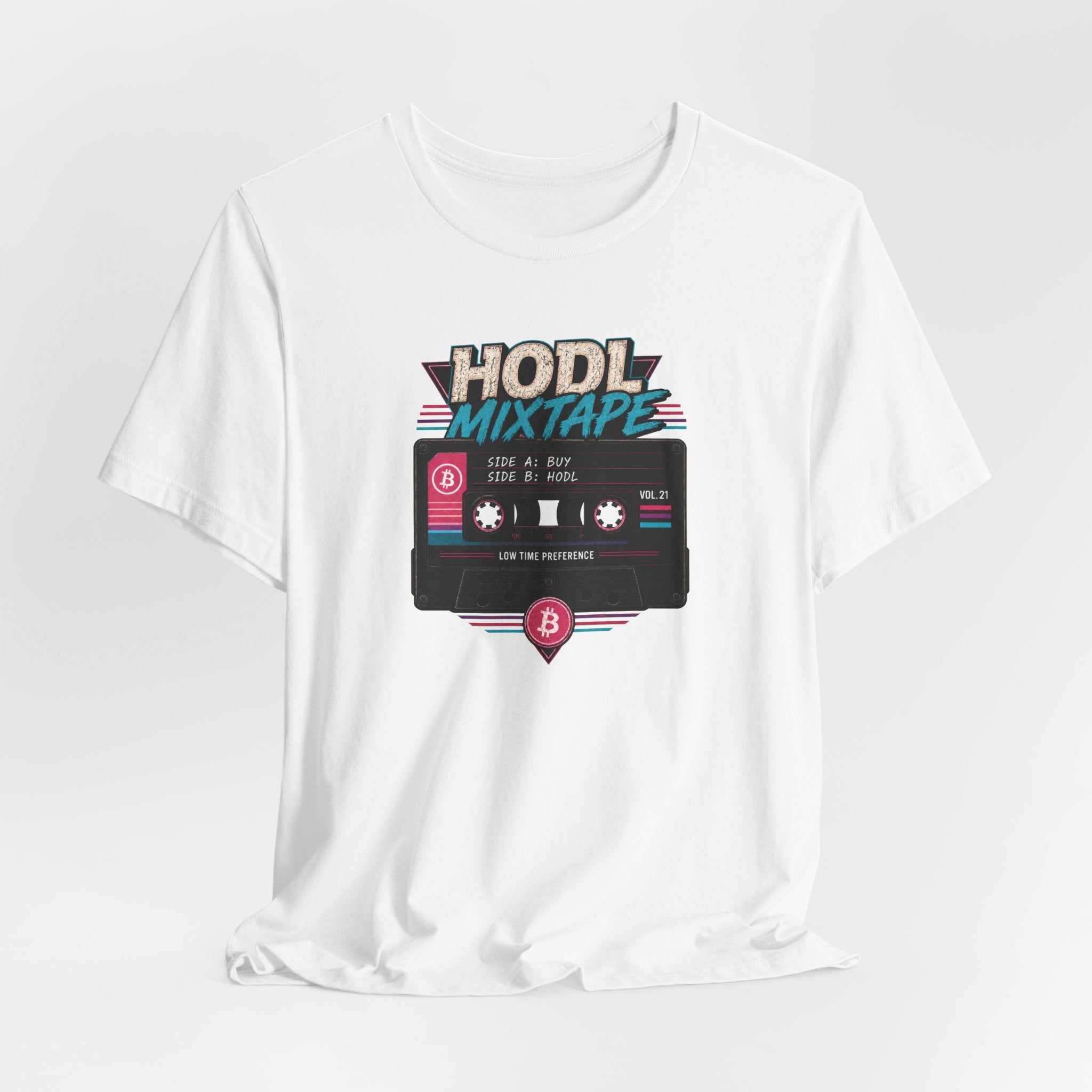 HODL Mixtape Cassette T-Shirt | Bitcoin Low Time Preference retro design Tee | Bella Canvas 3001