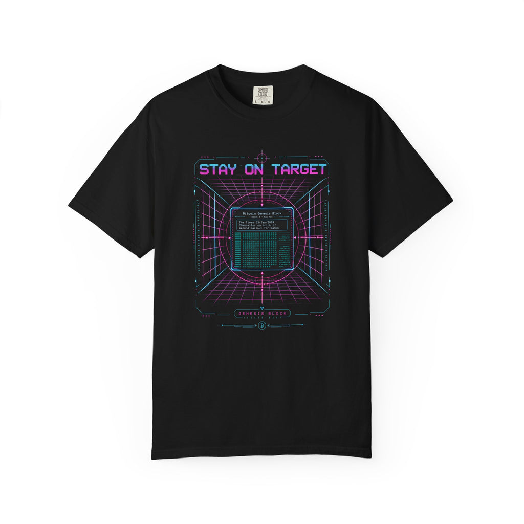Bitcoin Genesis Block Heavyweight Tee | Retro 80s Cypherpunk T-shirt | Stay on Target | Comfort Colors 1717
