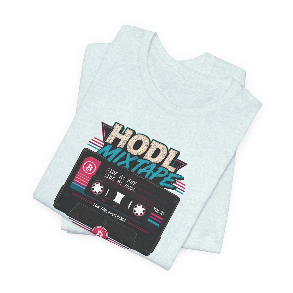 HODL Mixtape Cassette T-Shirt | Bitcoin Low Time Preference retro design Tee | Bella Canvas 3001