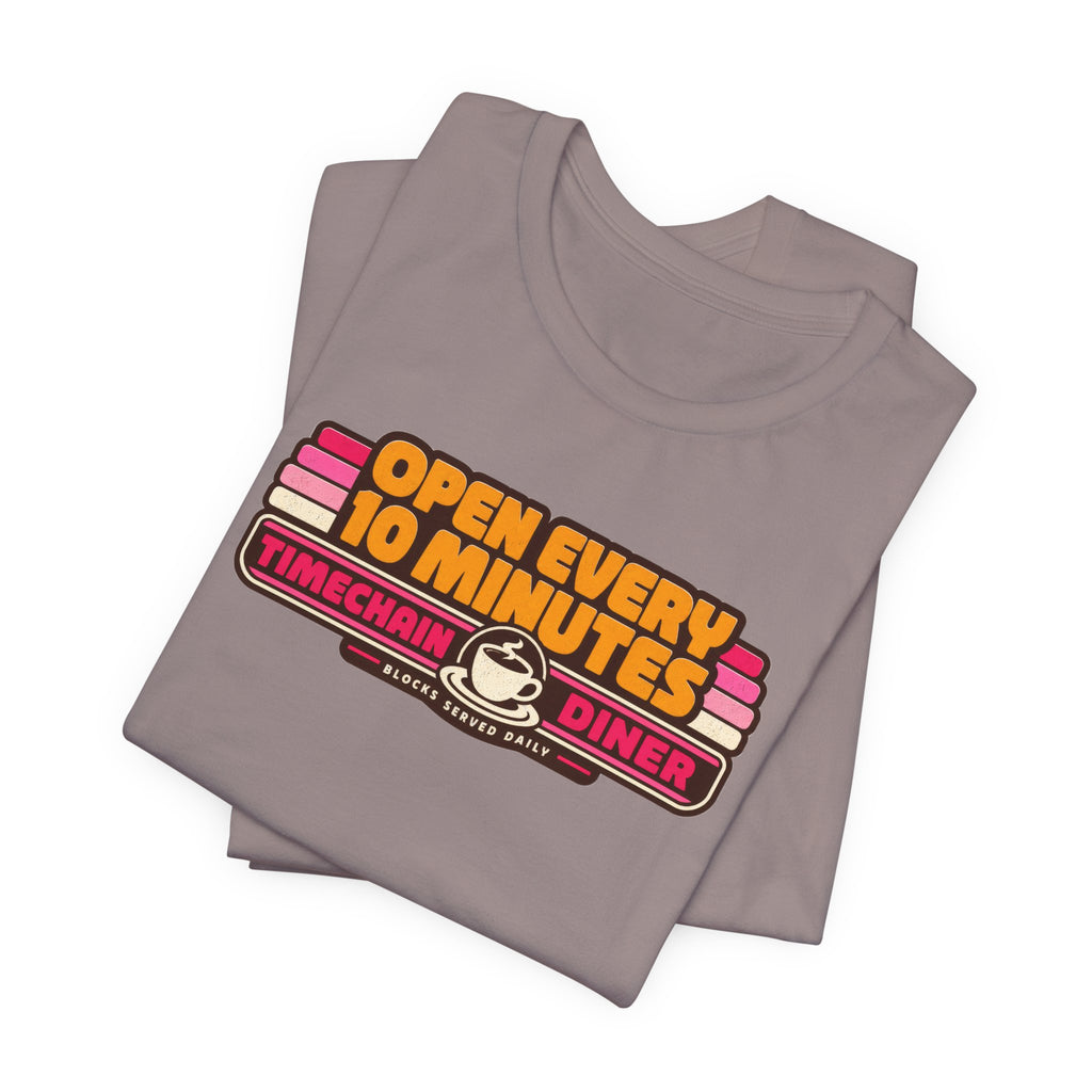 Incognito Open Every 10 Minutes Timechain Diner Tee | Retro Coffee T-Shirt | Bella Canvas 3001