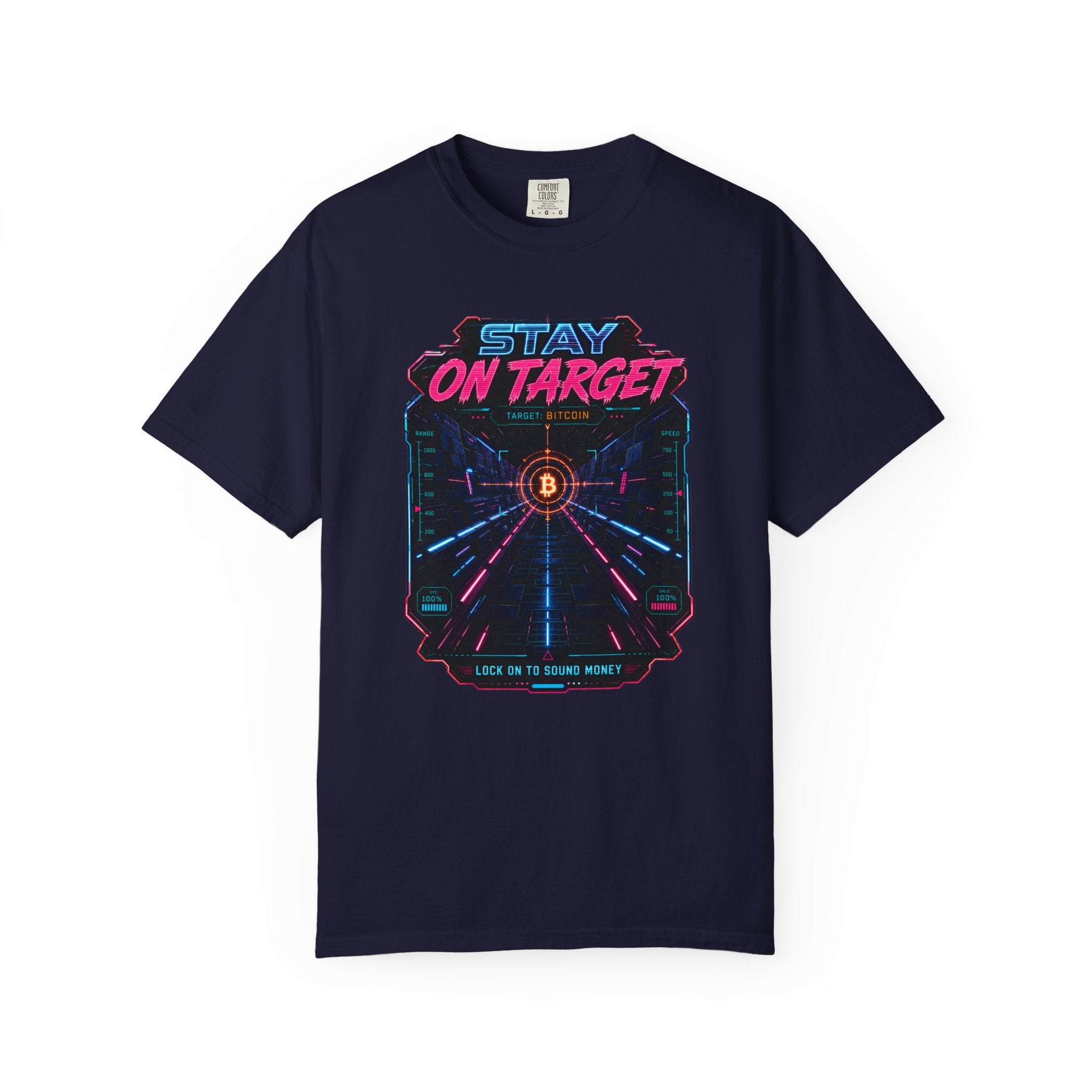 Stay On Target Bitcoin Heavyweight Retro Sound Money Graphic Tee | Comfort Colors 1717