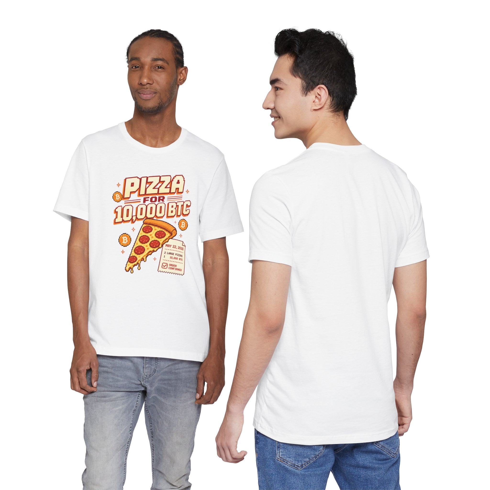 Pizza for 10,000 BTC T-Shirt | Bitcoin Pizza Day Tee | Bella Canvas 3001