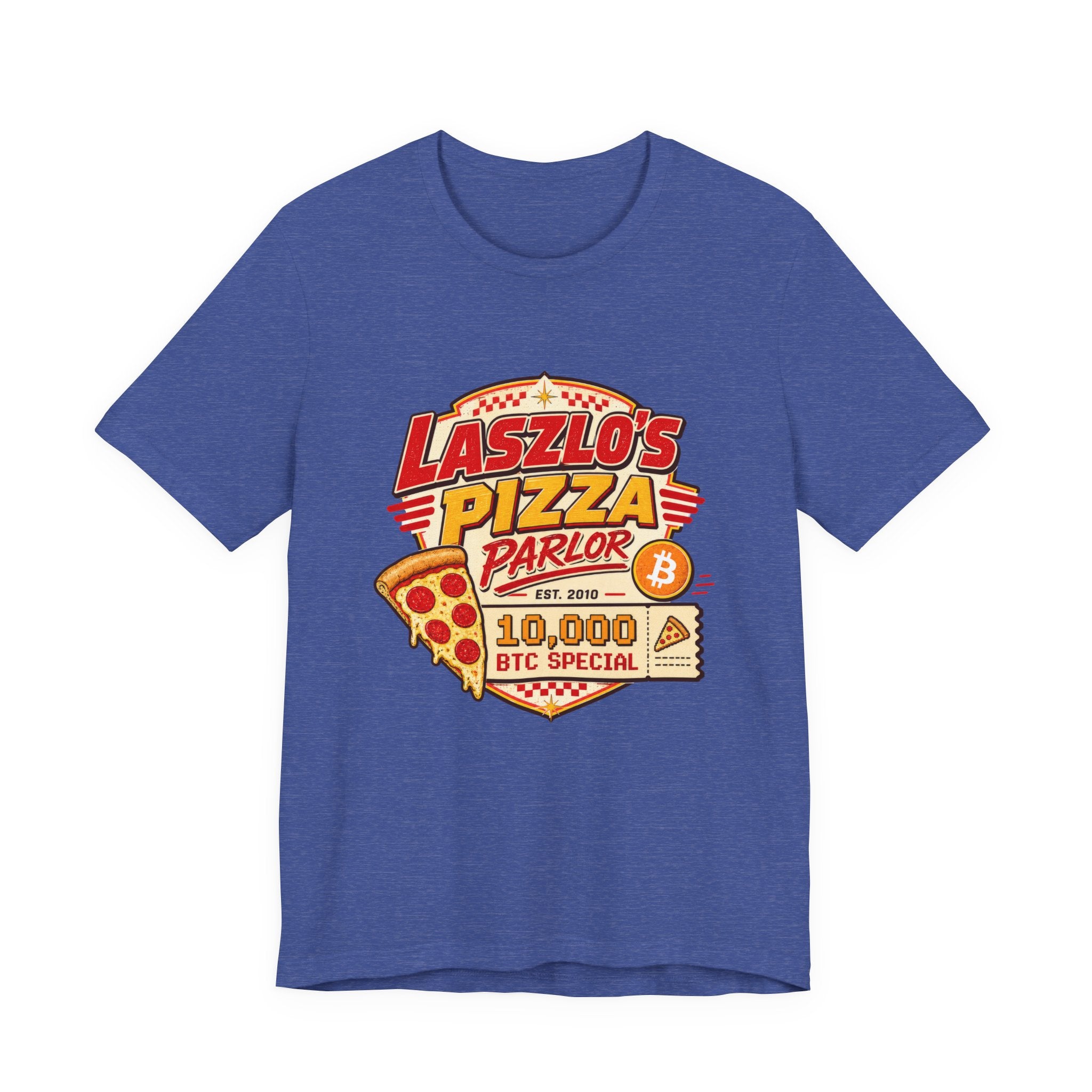Laszlo's Pizza Parlor 10,000 Bitcoin Pizza Day Tee | Bella Canvas 3001