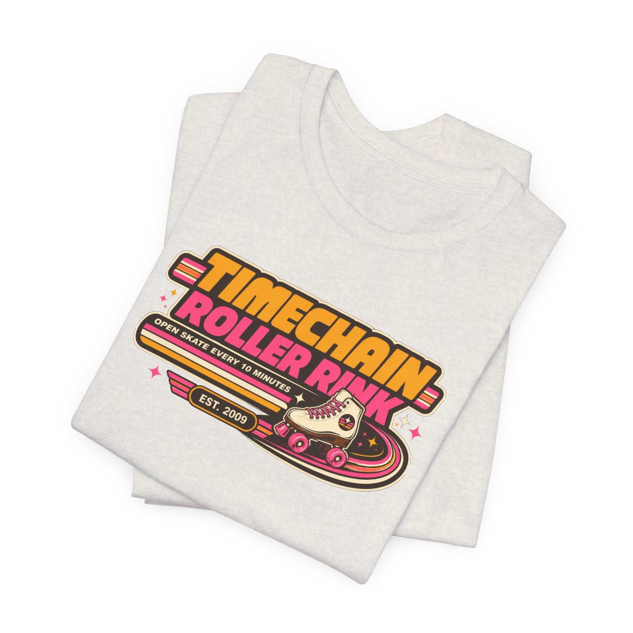 Incognito Timechain Roller Rink graphic tee | Retro roller skate design | Bella Canvas 3001