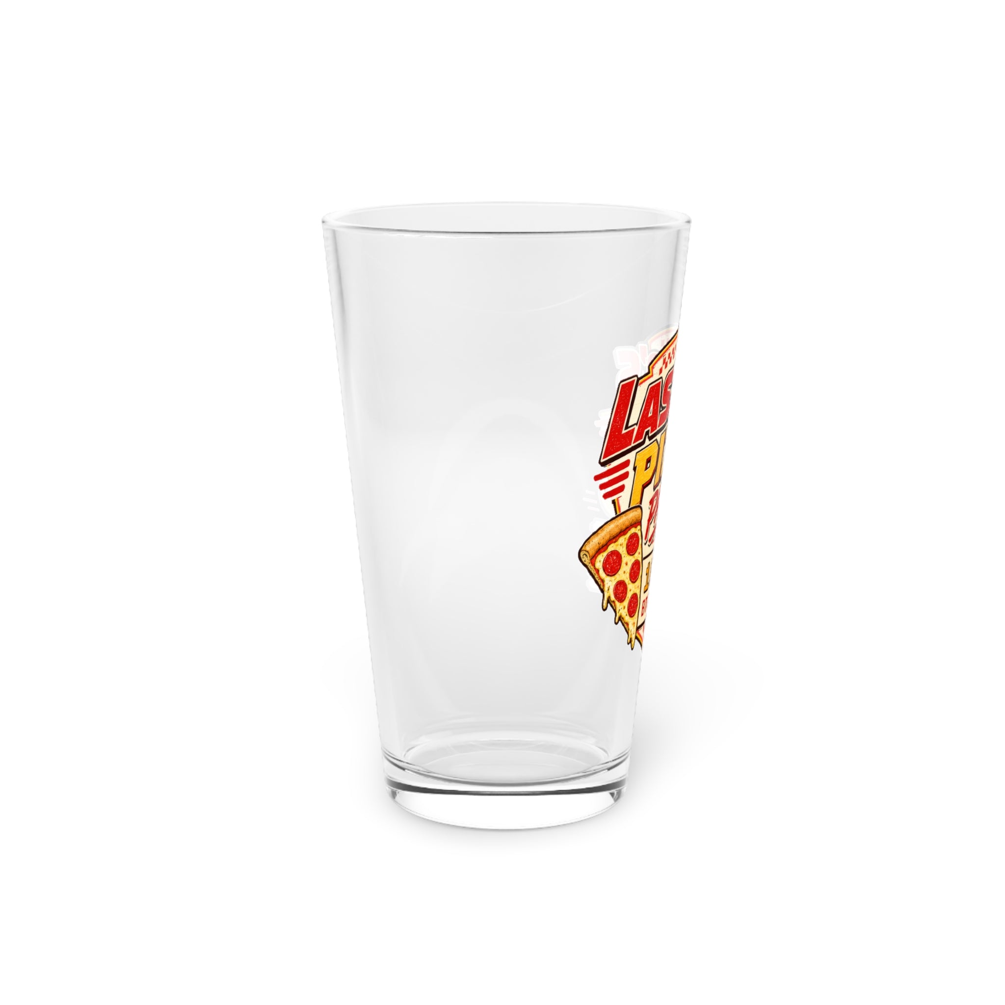 Laszlo's Pizza Parlor logo Pint Glass | Bitcoin Pizza Day | 16oz  glass