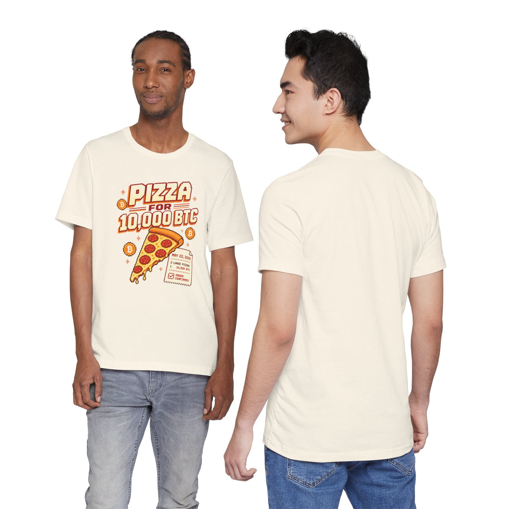 Pizza for 10,000 BTC T-Shirt | Bitcoin Pizza Day Tee | Bella Canvas 3001