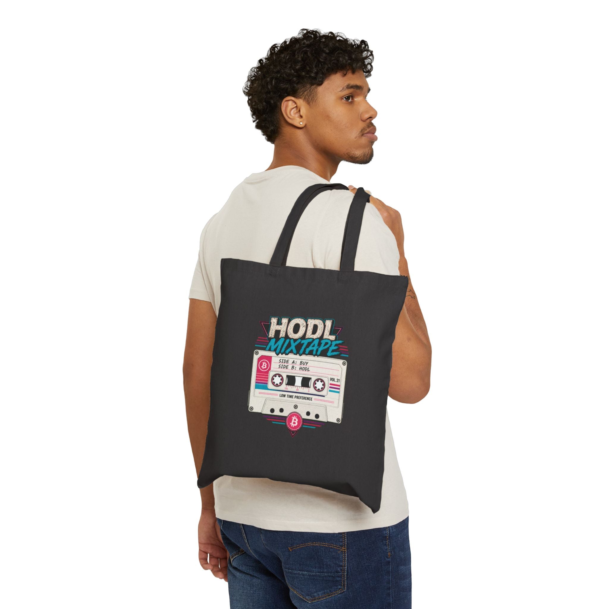 HODL Mixtape cassette tote bag | Cotton canvas tote, Bitcoin retro 80s style