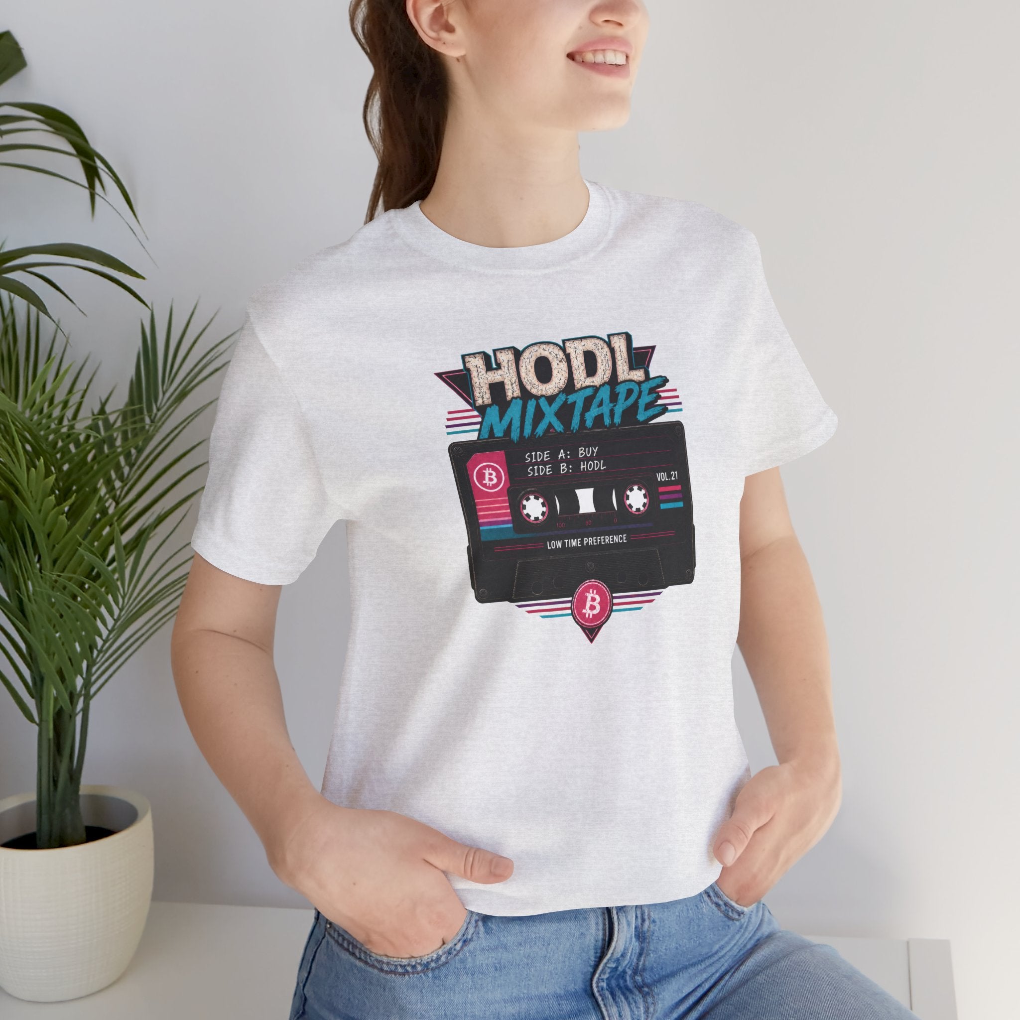 HODL Mixtape Cassette T-Shirt | Bitcoin Low Time Preference retro design Tee | Bella Canvas 3001