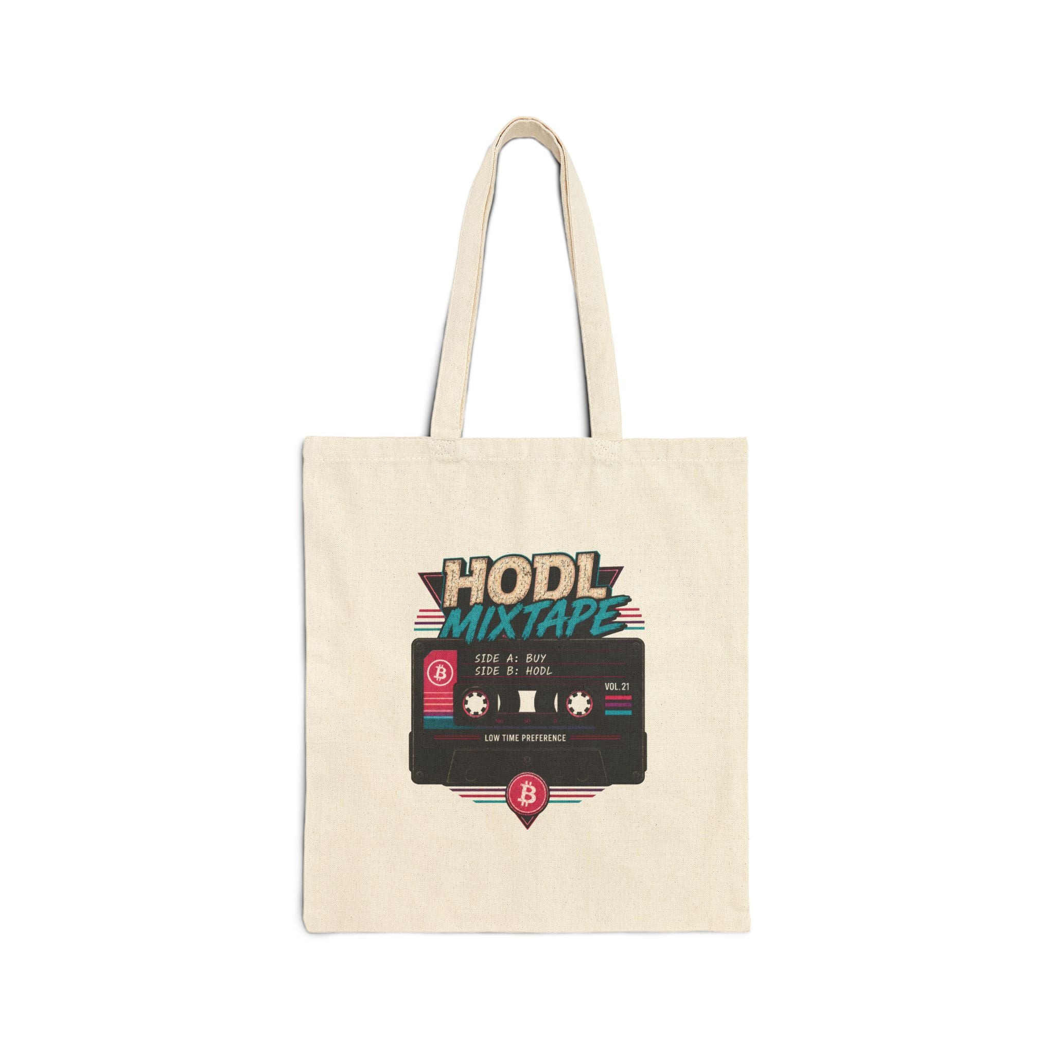 HODL Mixtape cassette tote bag | Cotton canvas tote, Bitcoin retro 80s style