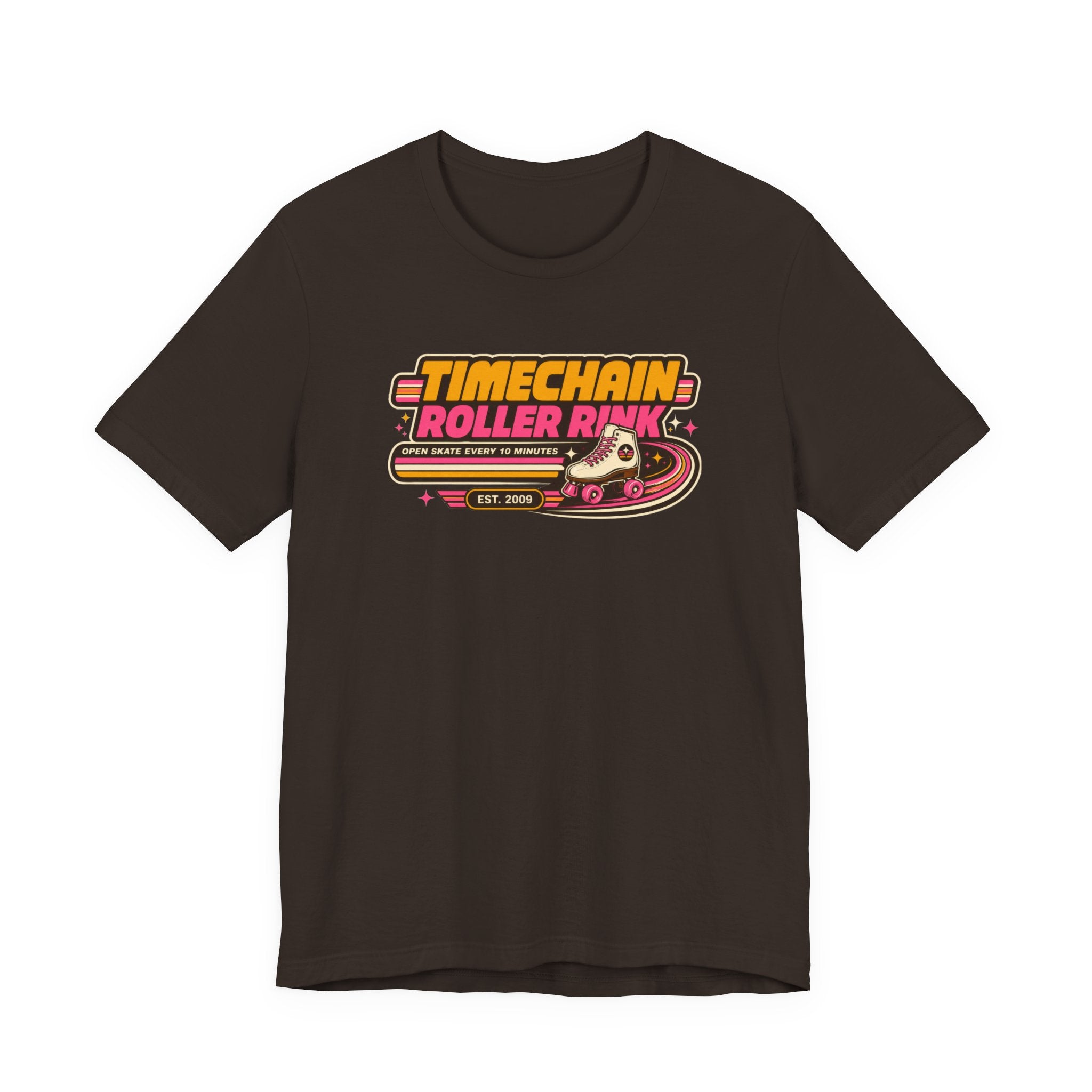 Incognito Timechain Roller Rink Bitcoin graphic tee | Retro roller skate design 