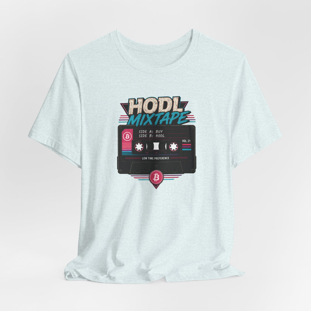 HODL Mixtape Cassette T-Shirt | Bitcoin Low Time Preference retro design Tee | Bella Canvas 3001