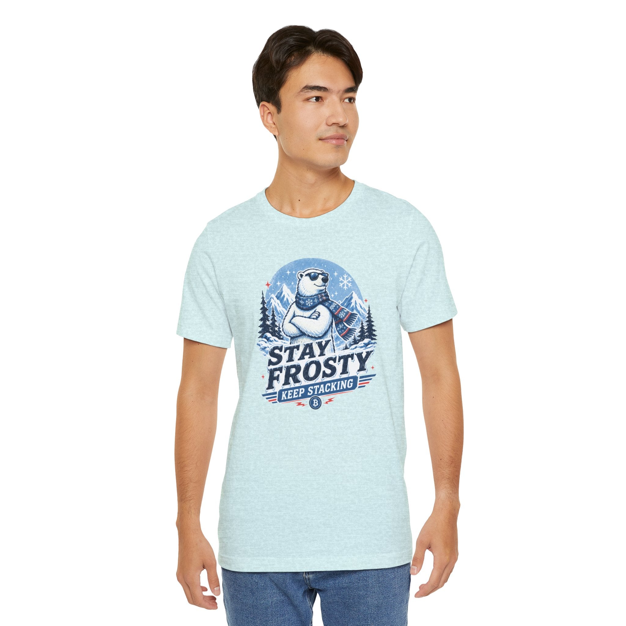 Stay Frosty, Keep Stacking Bitcoin T-Shirt | Bella Canvas 3001