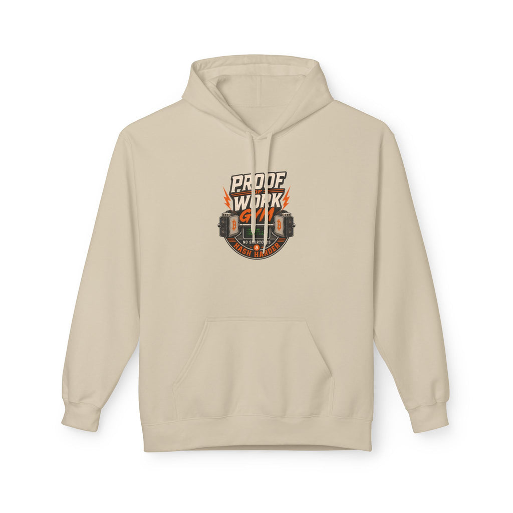 Proof of Work Bitcoin Mining Gym Hoodie | Weightlifting barbell vintage emblem, Train Hard, Hash Harder Pullover