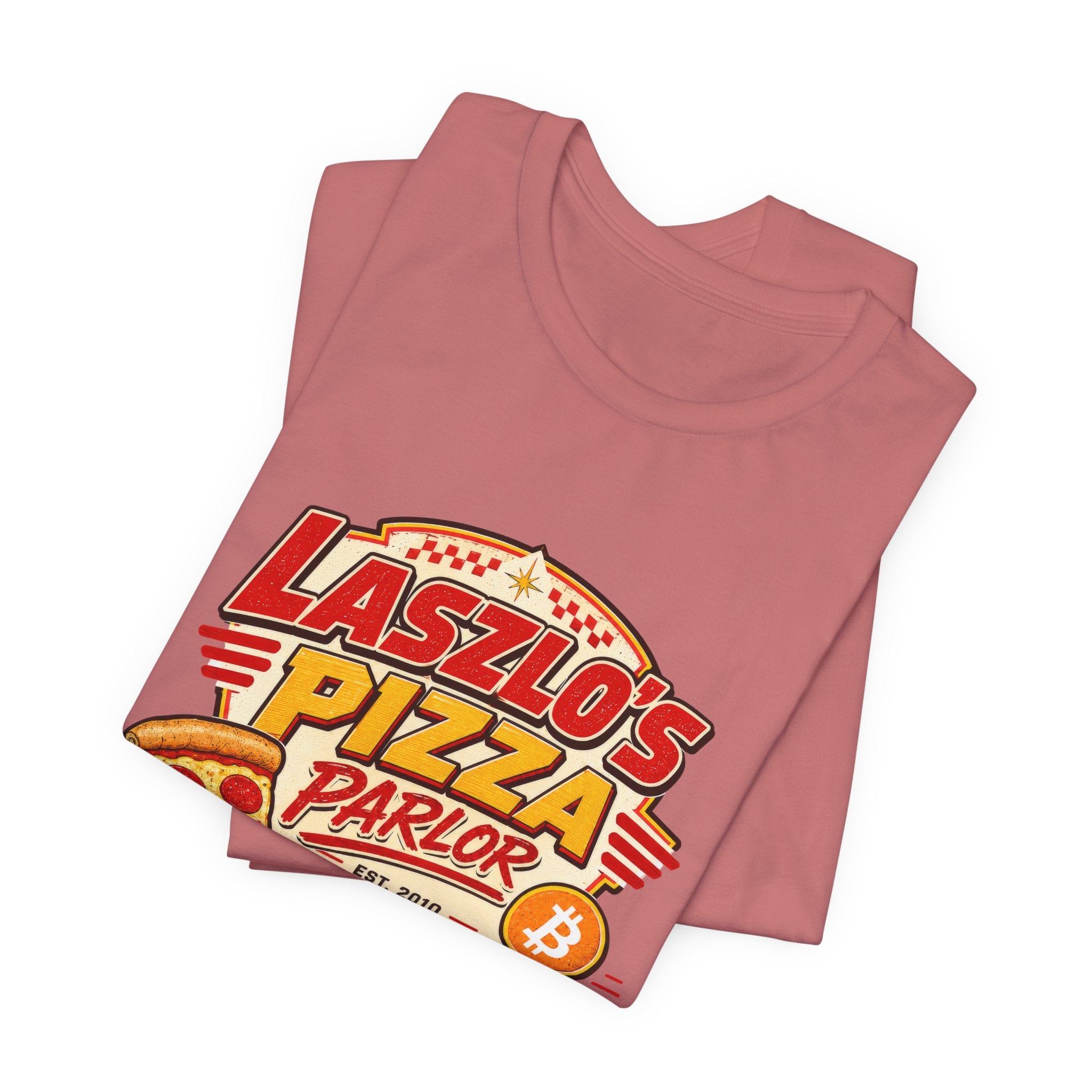 Laszlo's Pizza Parlor 10,000 Bitcoin Pizza Day Tee | Bella Canvas 3001
