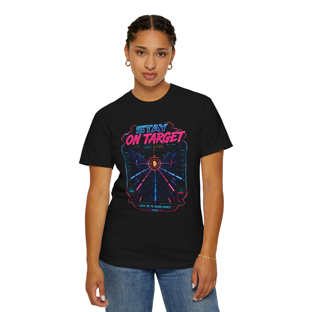 Stay On Target Bitcoin Heavyweight Graphic Tee | Comfort Colors 1717