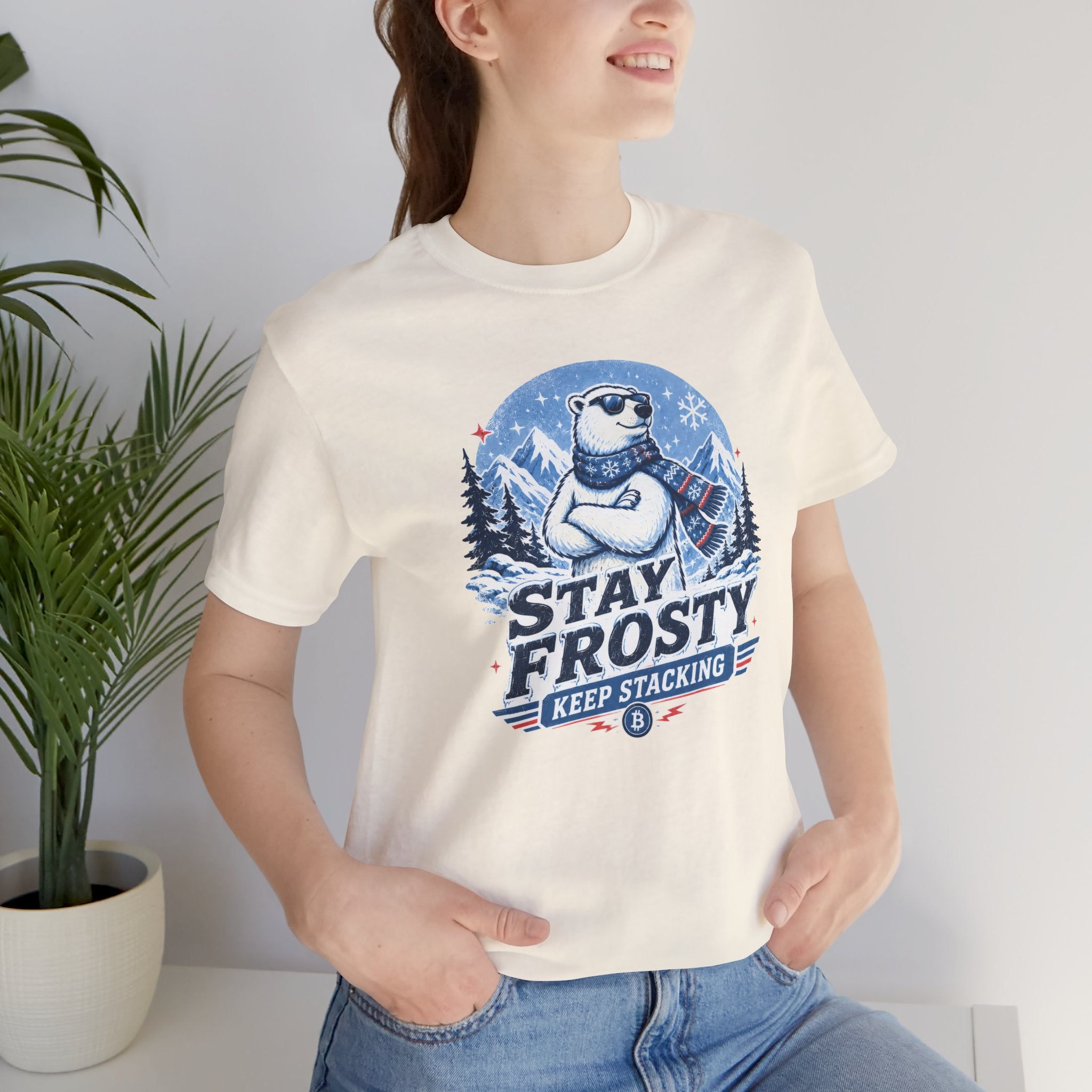 Stay Frosty, Keep Stacking Bitcoin T-Shirt | Bella Canvas 3001