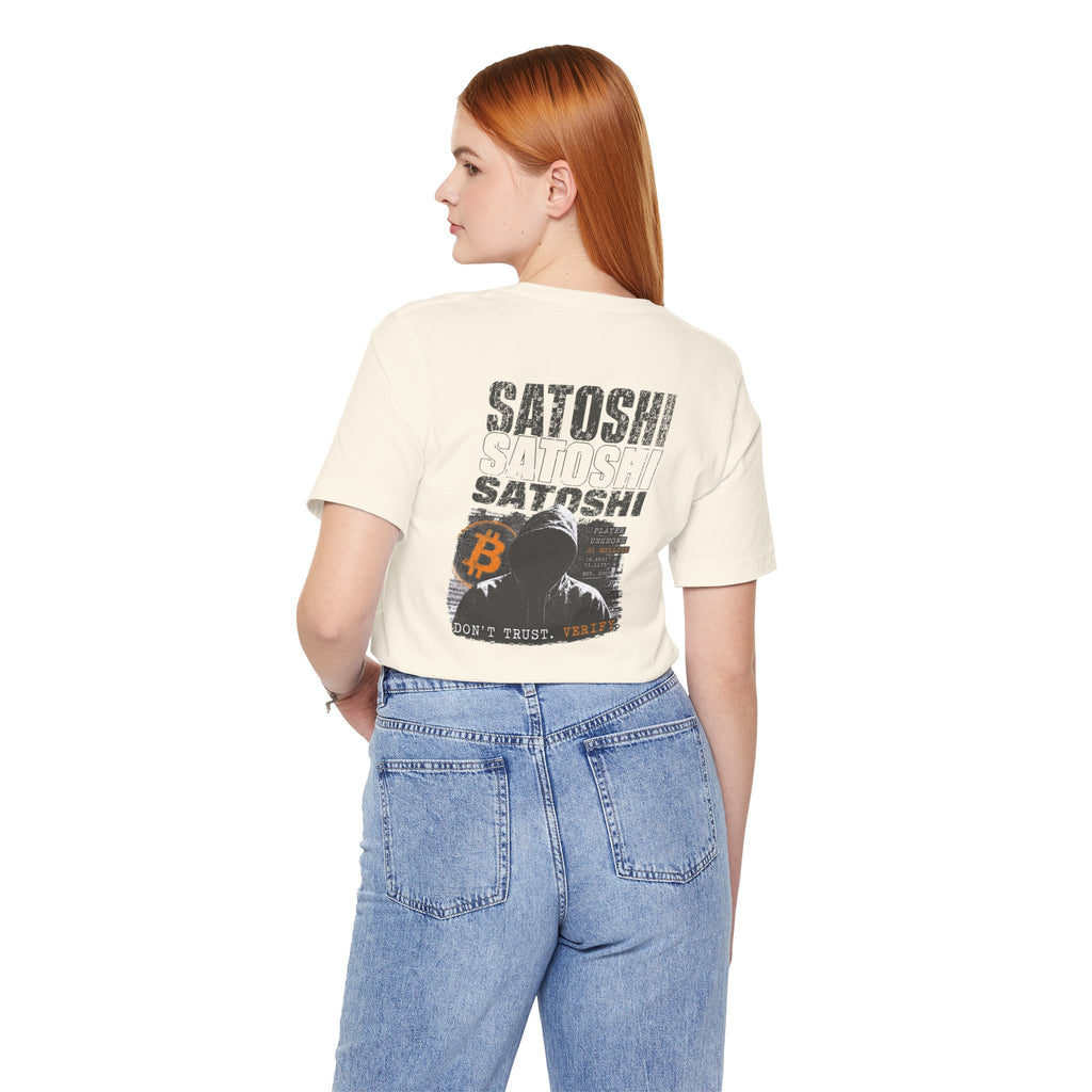 Satoshi Nakamoto Shirt | Player Unknown Bitcoin Tee | Don't Trust Verify Band T-shirt | Bella Canvas 3001