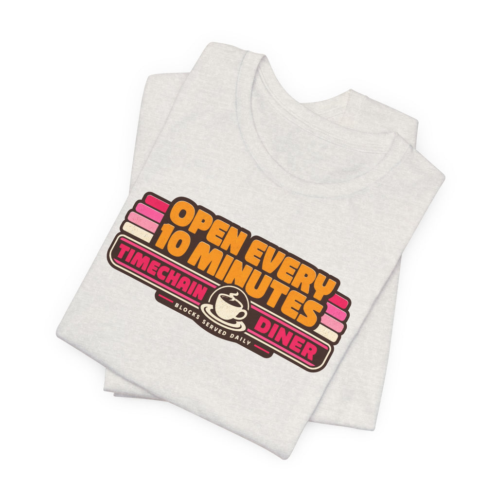 Incognito Open Every 10 Minutes Timechain Diner Tee | Retro Coffee T-Shirt | Bella Canvas 3001