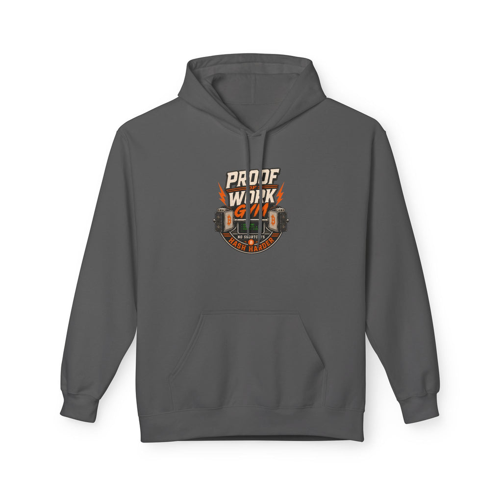 Proof of Work Bitcoin Mining Gym Hoodie | Weightlifting barbell vintage emblem, Train Hard, Hash Harder Pullover