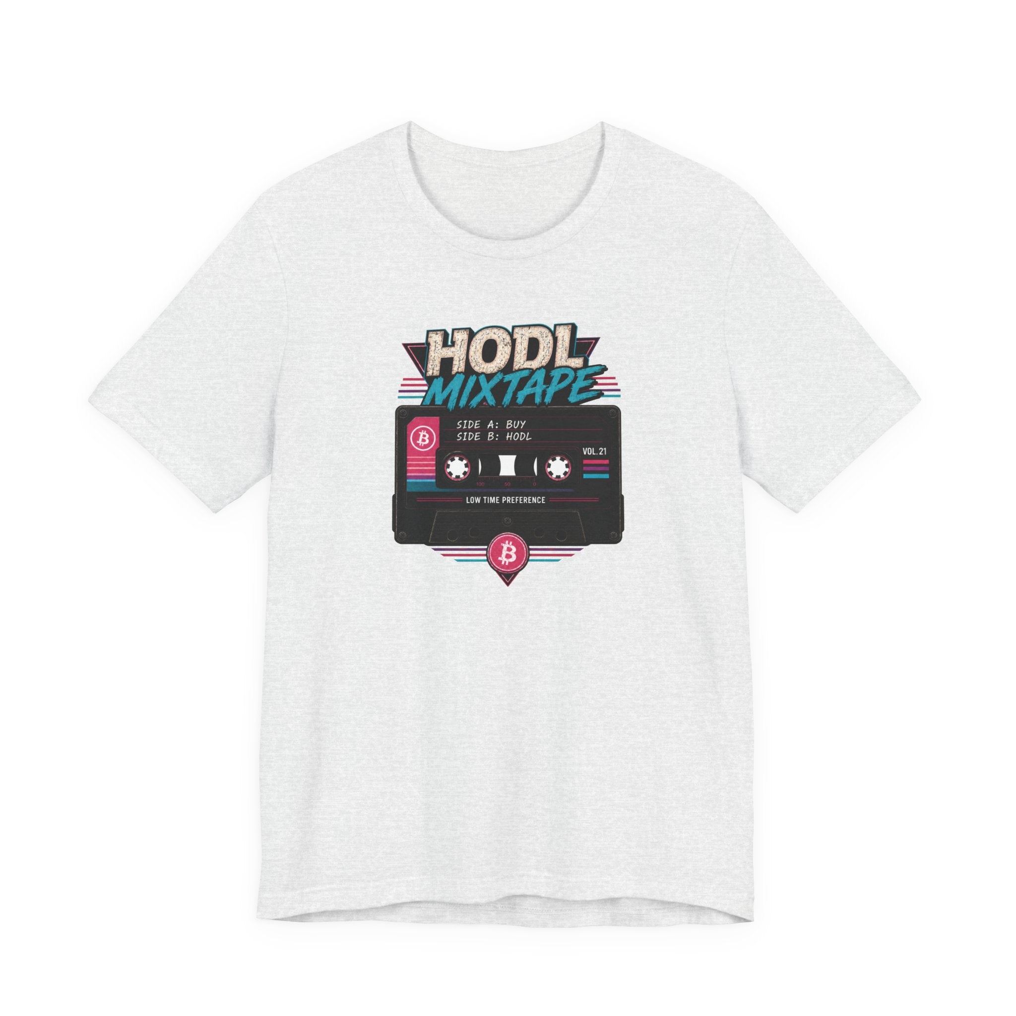 HODL Mixtape Cassette T-Shirt | Bitcoin Low Time Preference retro design Tee | Bella Canvas 3001