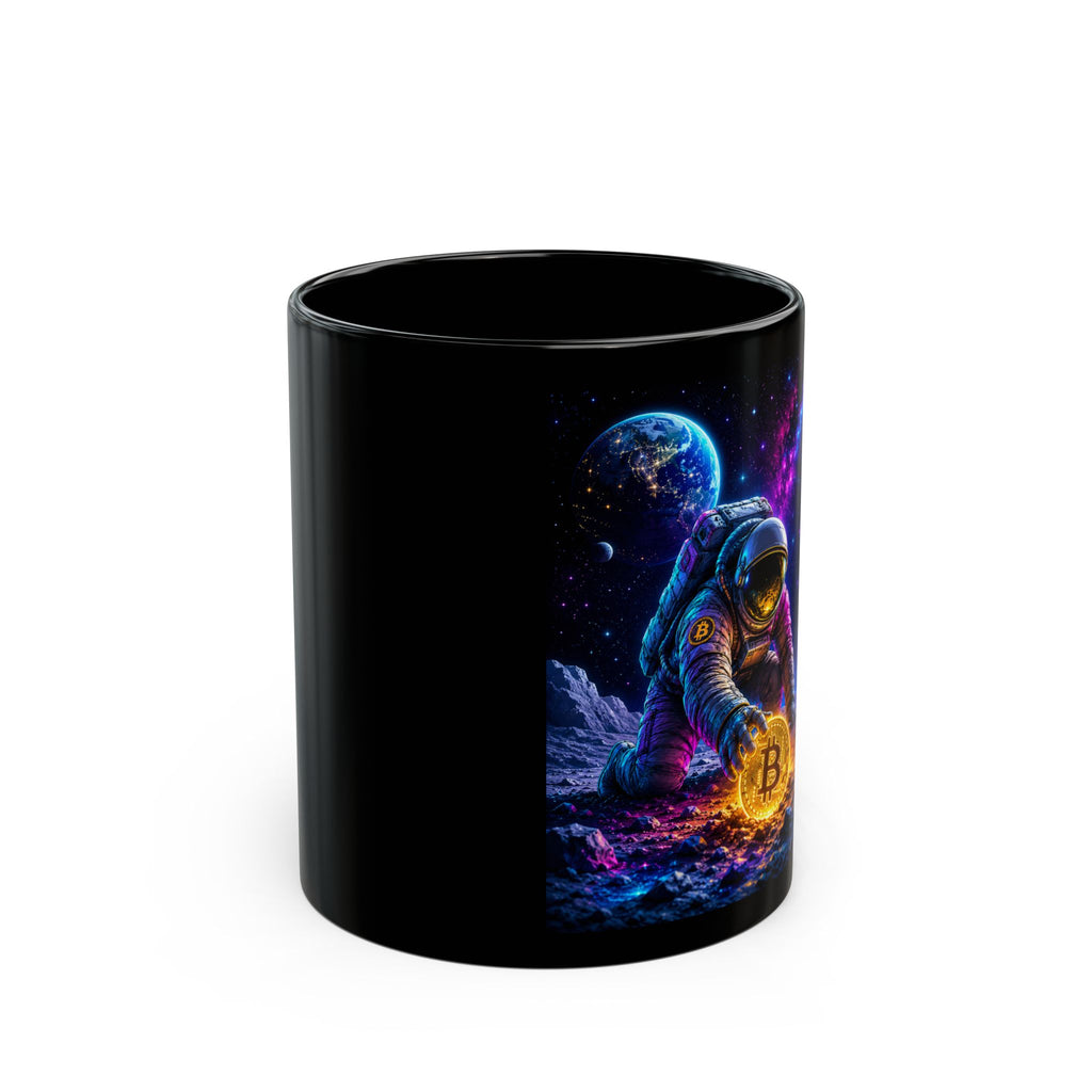 Bitcoin Astronaut Mug | Black Ceramic Coffee Cup