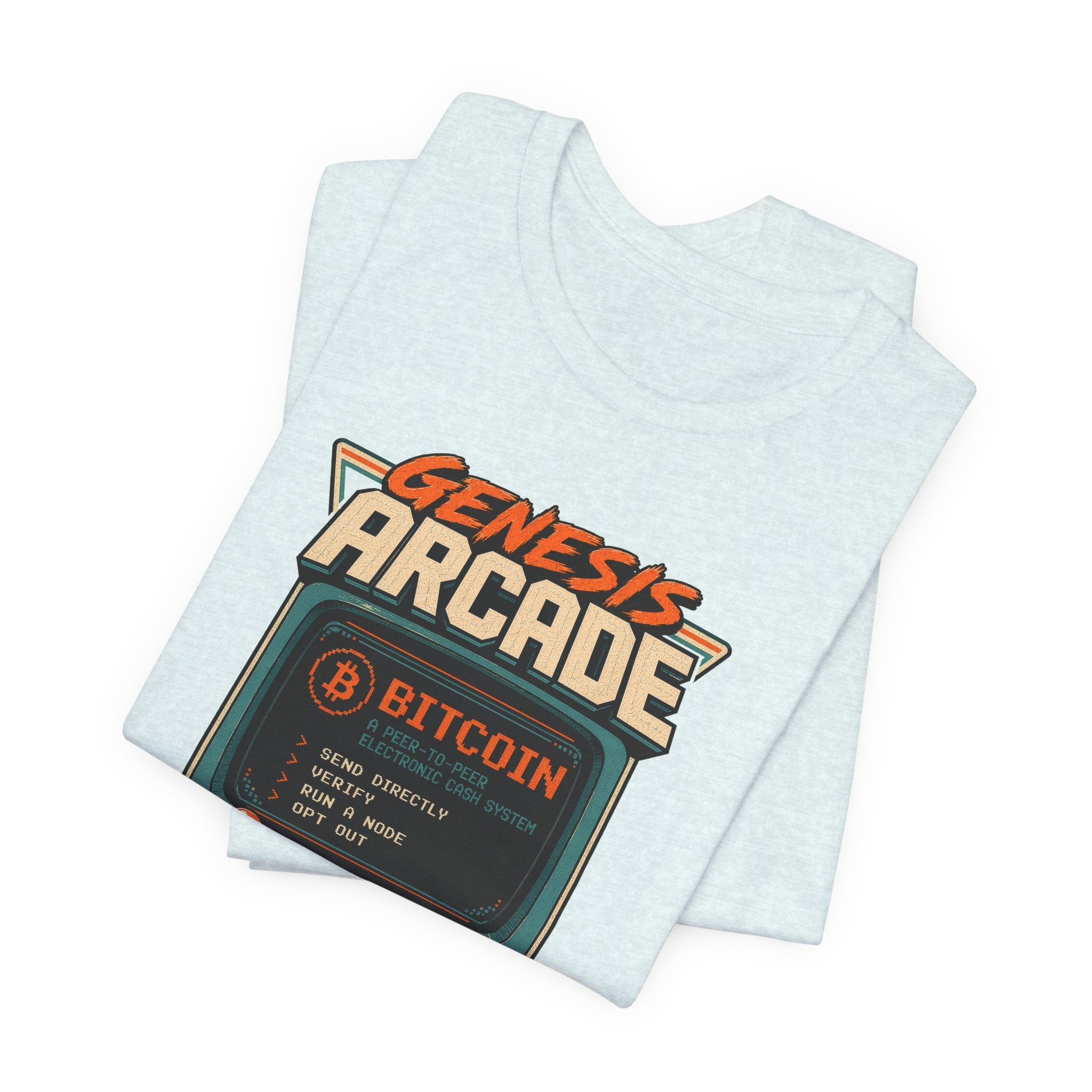 Bitcoin Genesis Block Retro Arcade T-Shirt | Bella Canvas 3001