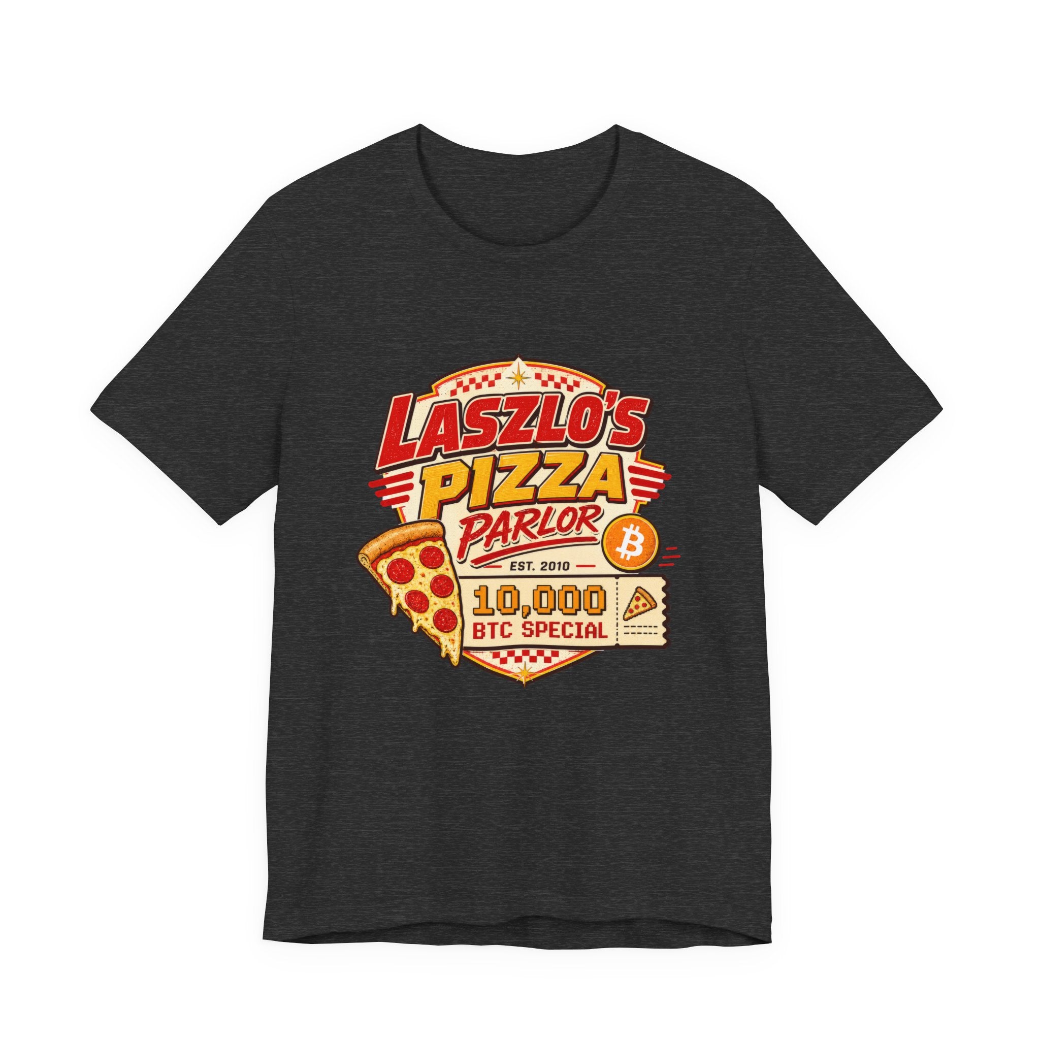 Laszlo's Pizza Parlor 10,000 Bitcoin Pizza Day Tee | Bella Canvas 3001