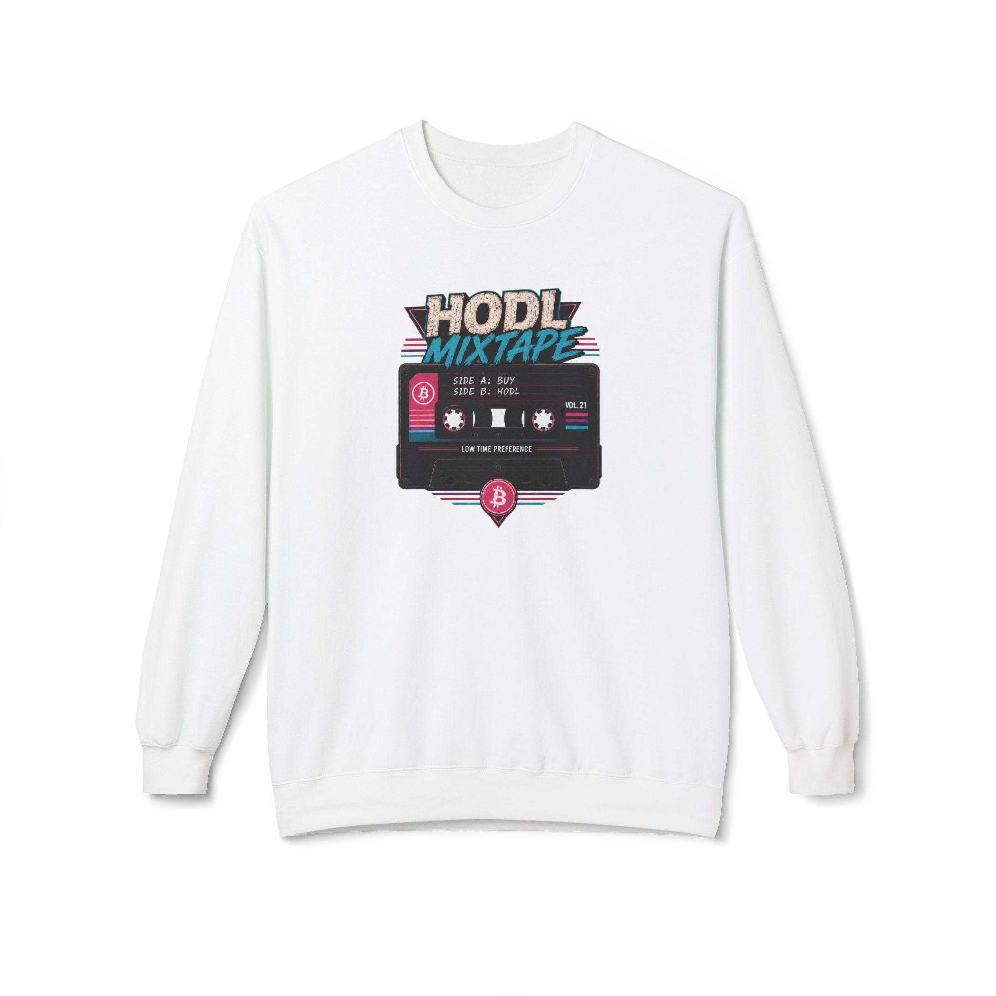 HODL Mixtape cassette design Sweatshirt | Bitcoin retro 80s style | Gildan SF000