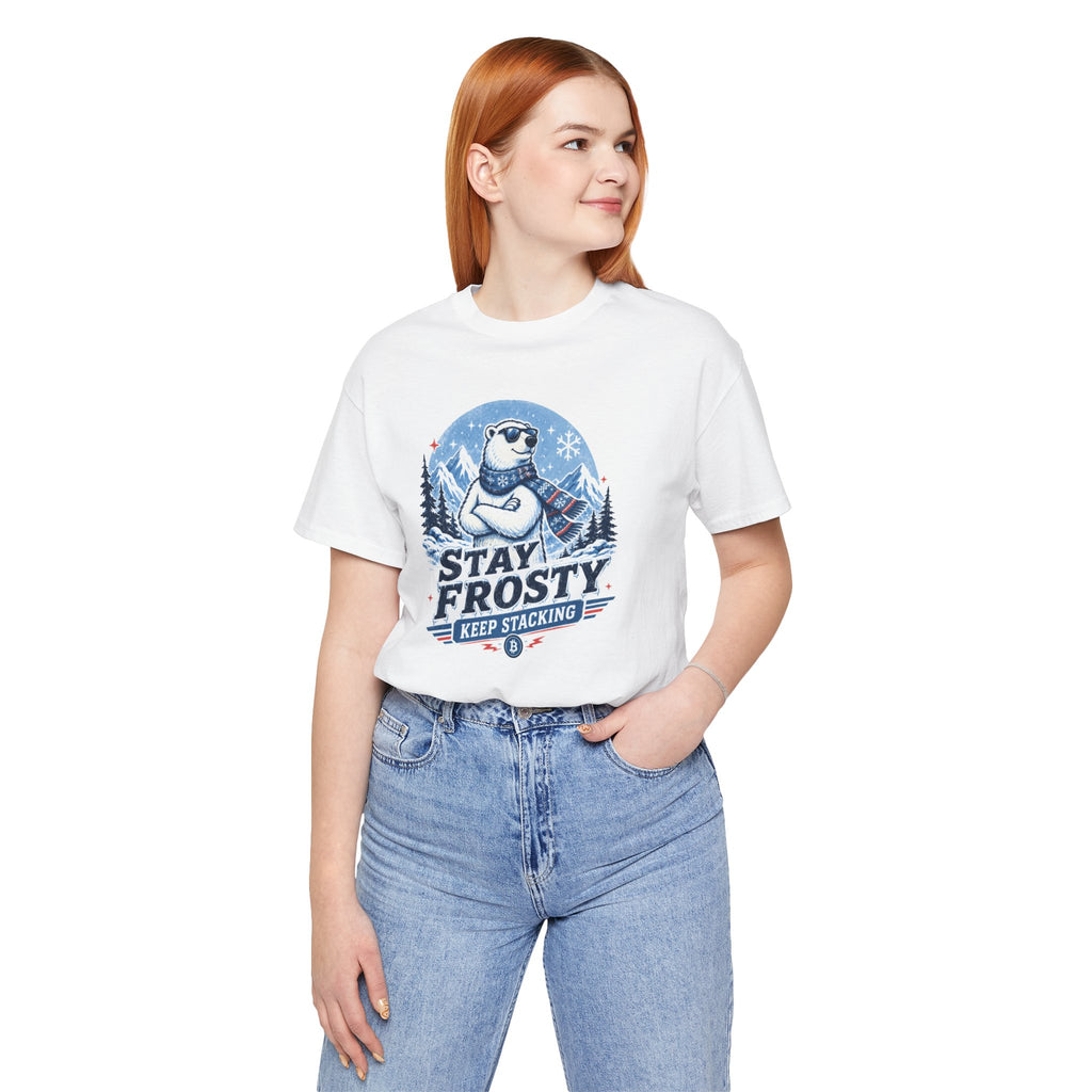 Stay Frosty, Keep Stacking Bitcoin T-Shirt | Bella Canvas 3001