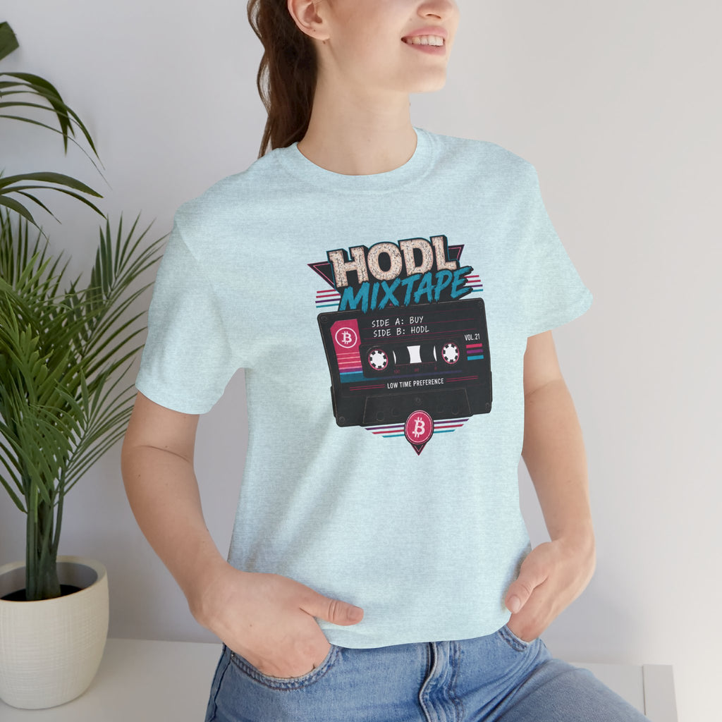 HODL Mixtape Cassette T-Shirt | Bitcoin Low Time Preference retro design Tee | Bella Canvas 3001
