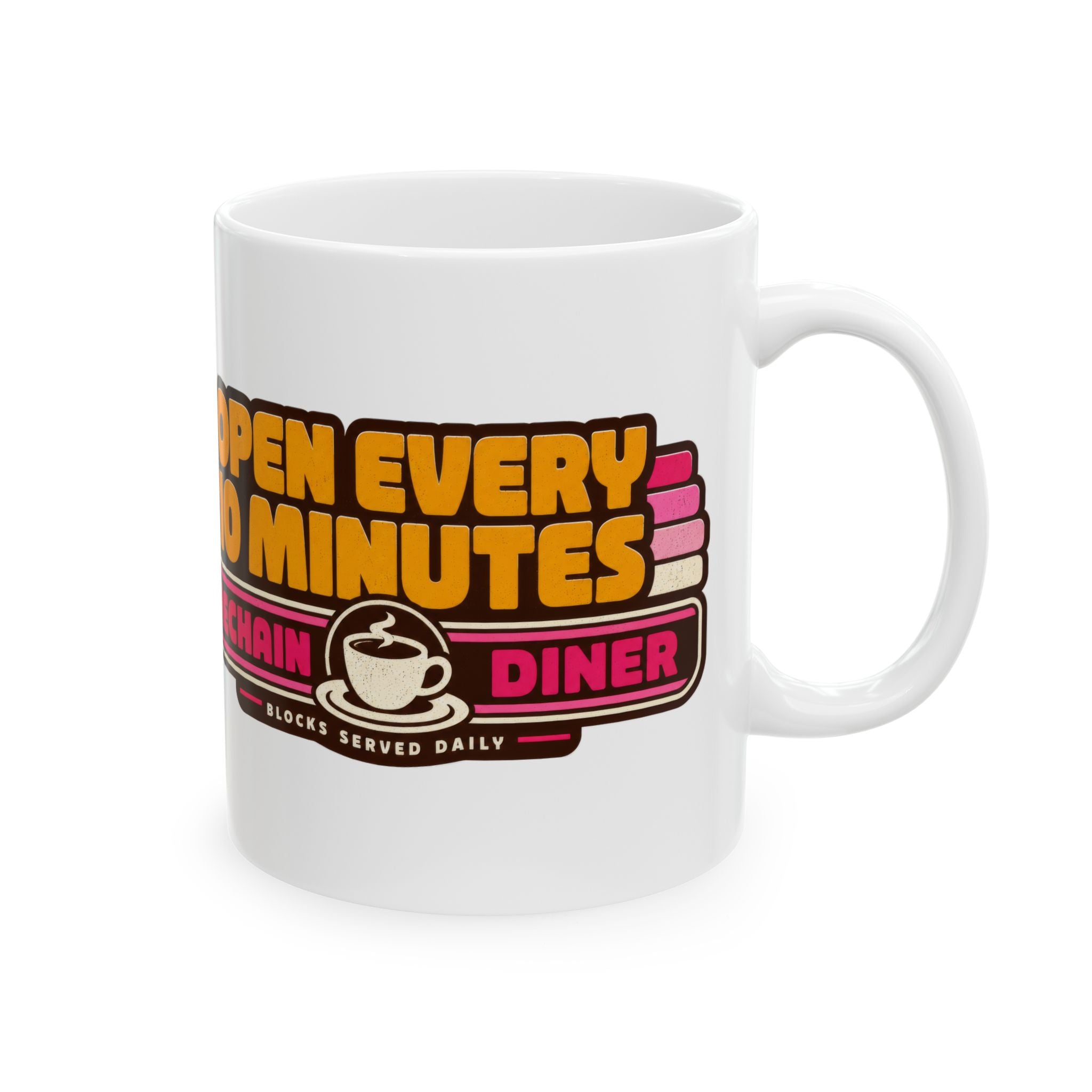 Open Every 10 Minutes Timechain Mug | Retro Coffee Mug | 11oz and 15 oz