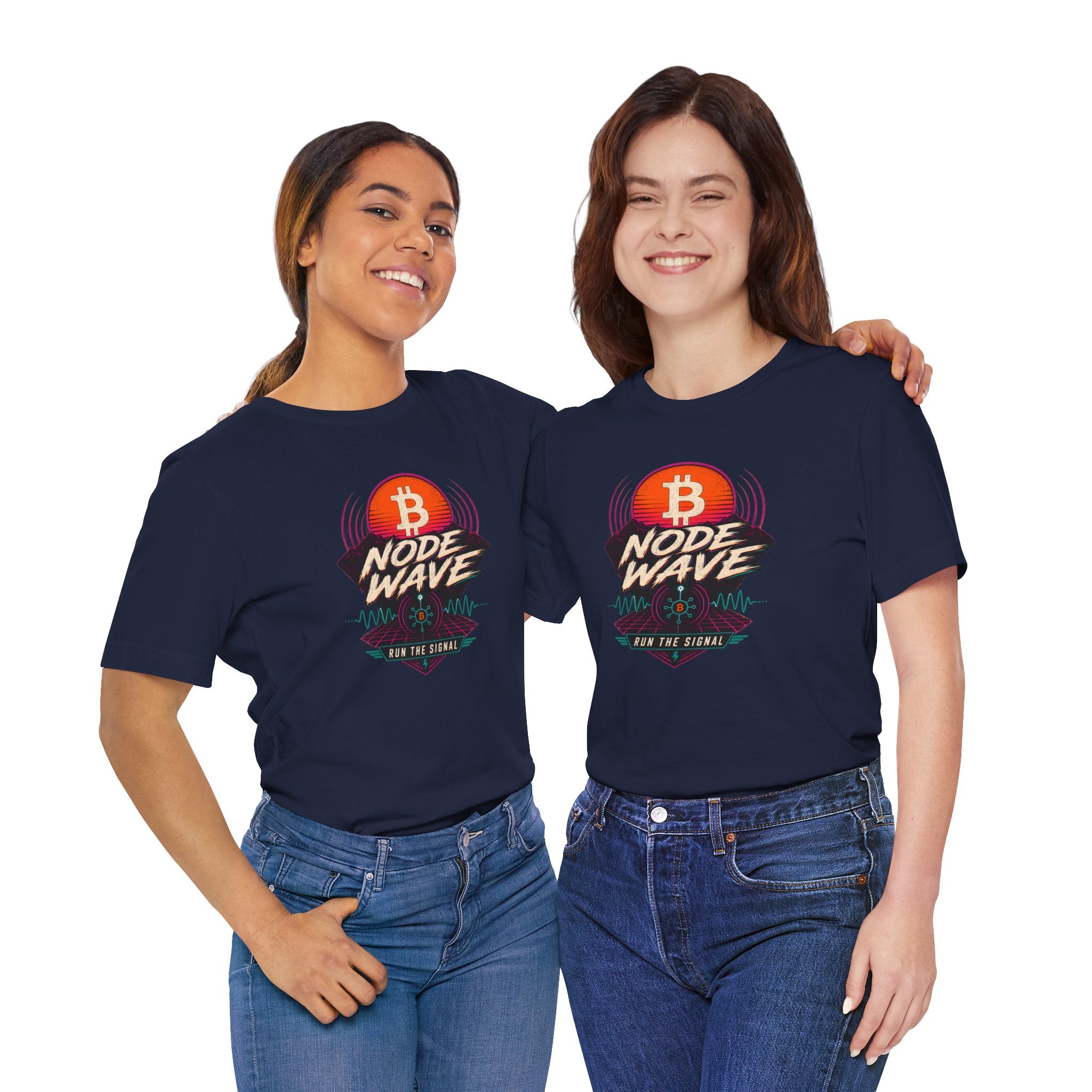 Bitcoin Node Wave "Run the Signal" Retro Tee | Bella Canvas 3001
