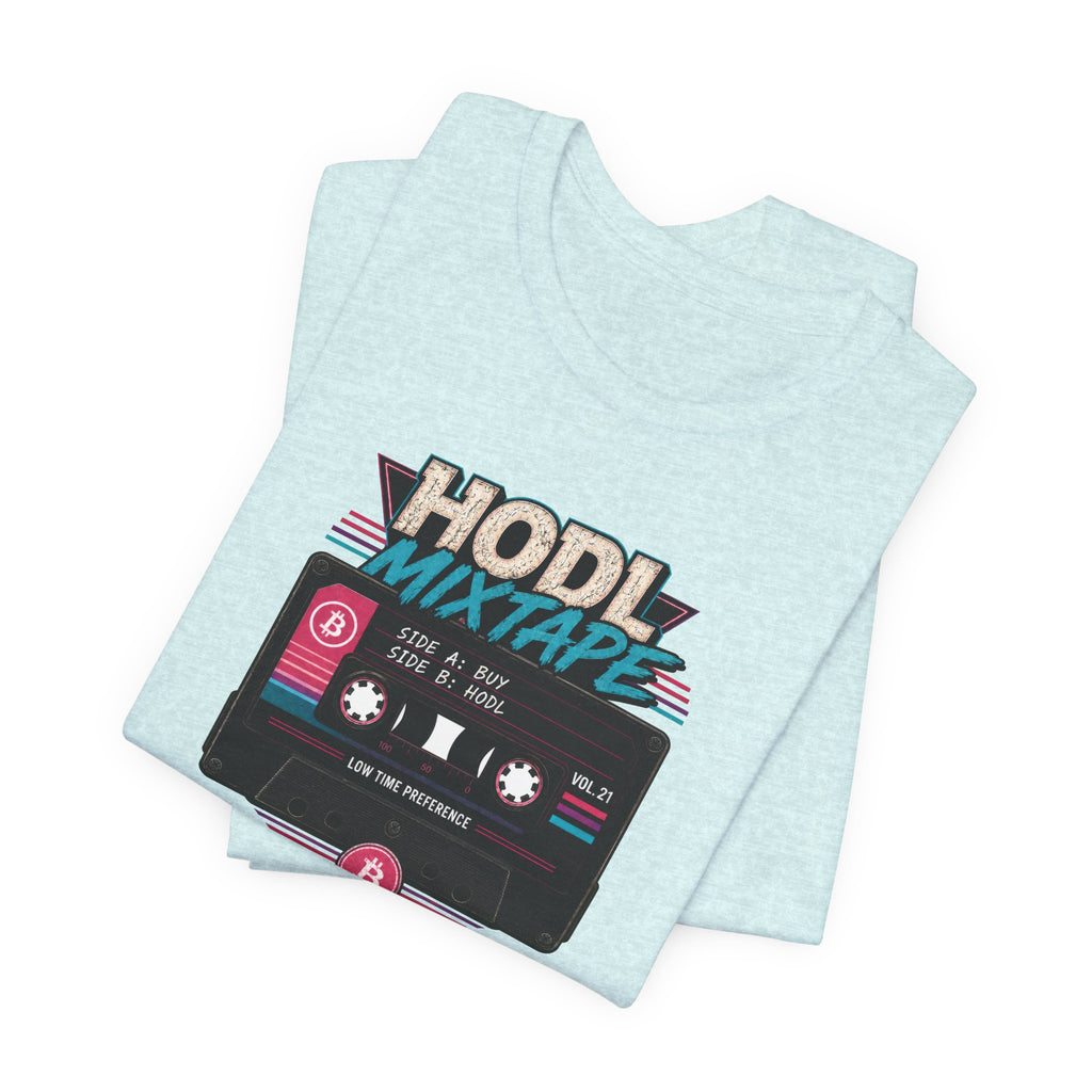 HODL Mixtape Cassette T-Shirt | Bitcoin Low Time Preference retro design Tee | Bella Canvas 3001