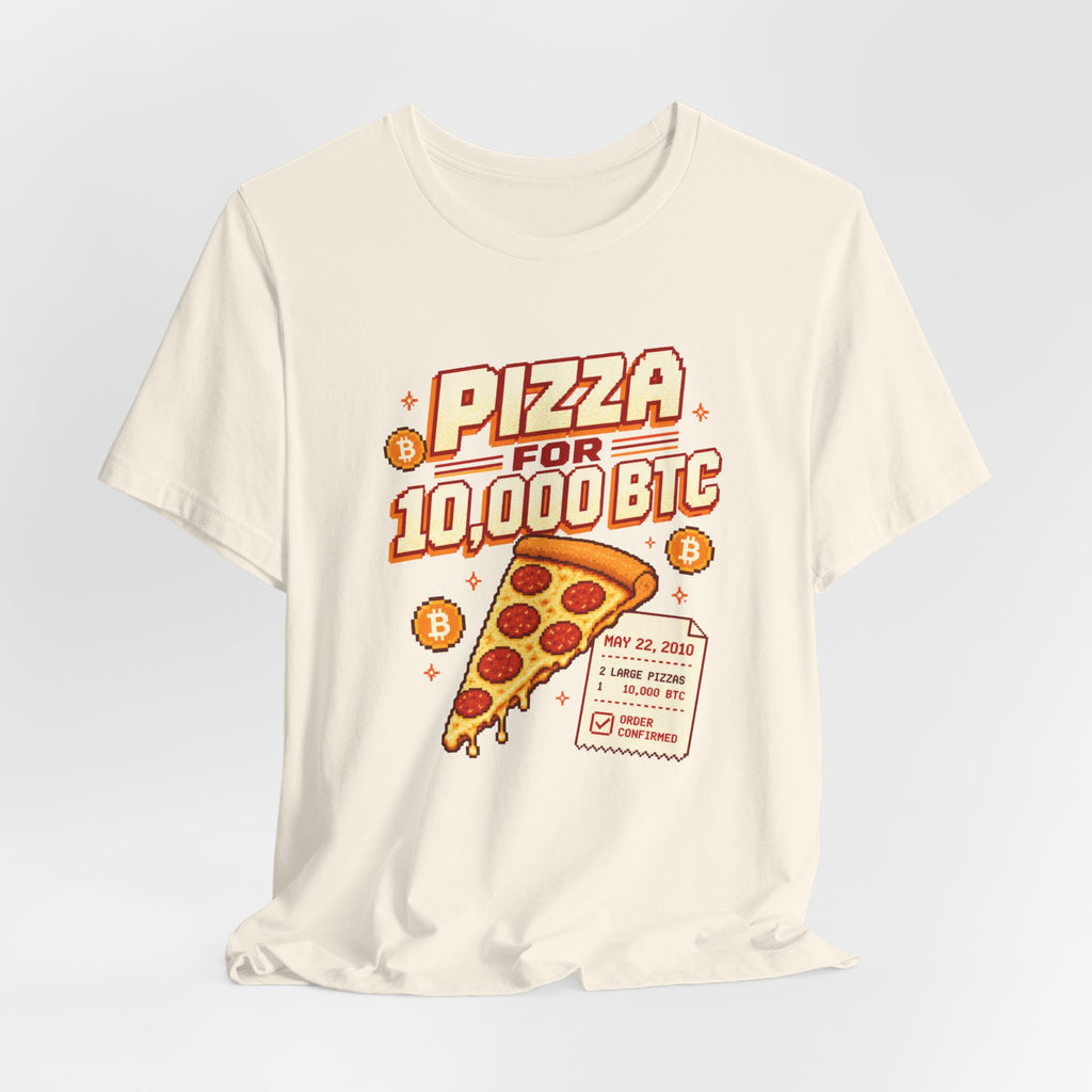 Pizza for 10,000 BTC T-Shirt | Bitcoin Pizza Day Tee | Bella Canvas 3001