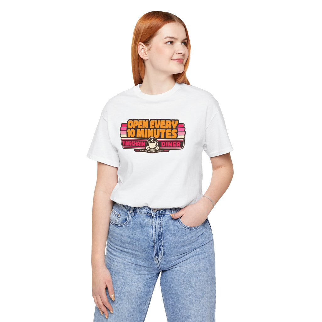 Incognito Open Every 10 Minutes Timechain Diner Tee | Retro Coffee T-Shirt | Bella Canvas 3001