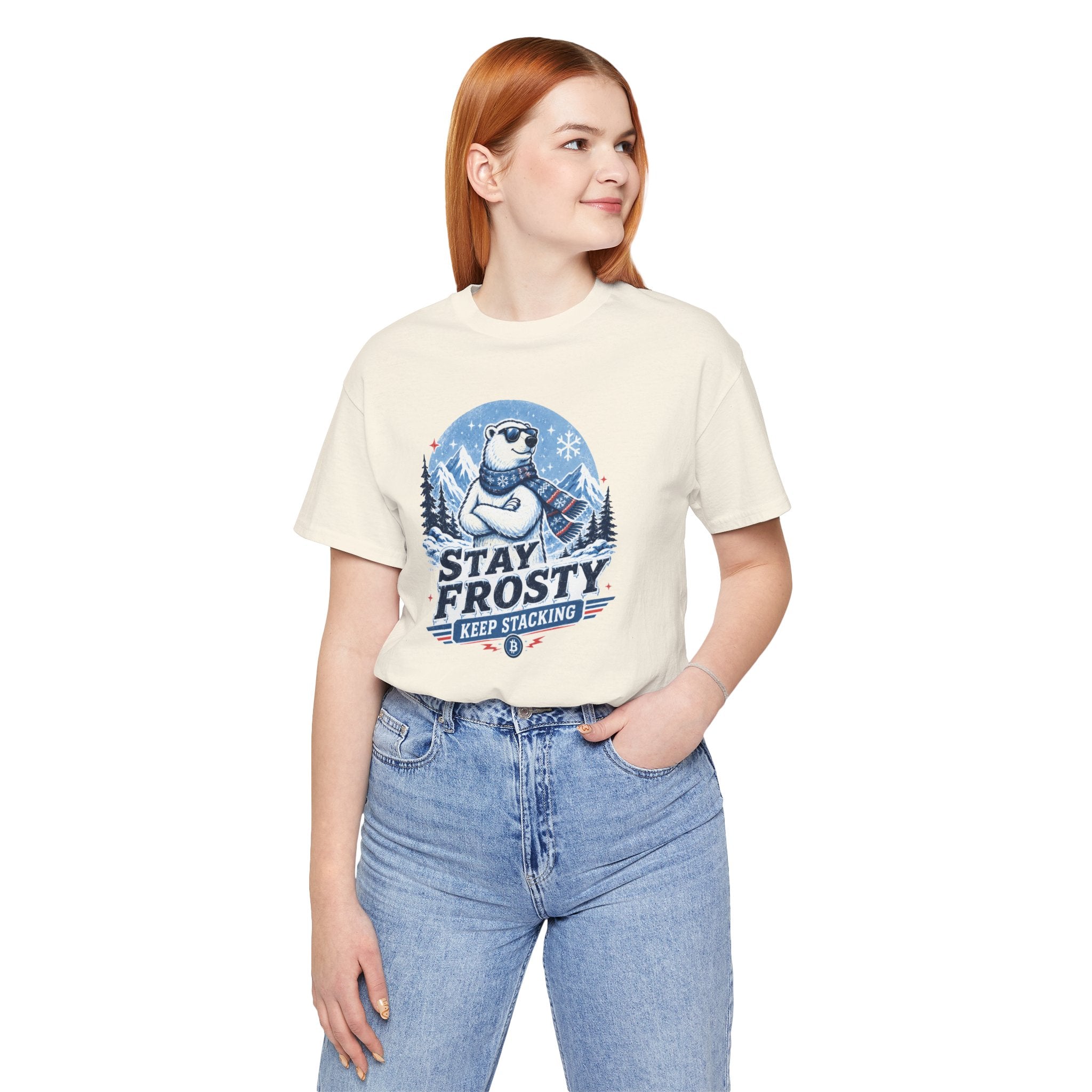 Stay Frosty, Keep Stacking Bitcoin T-Shirt | Bella Canvas 3001