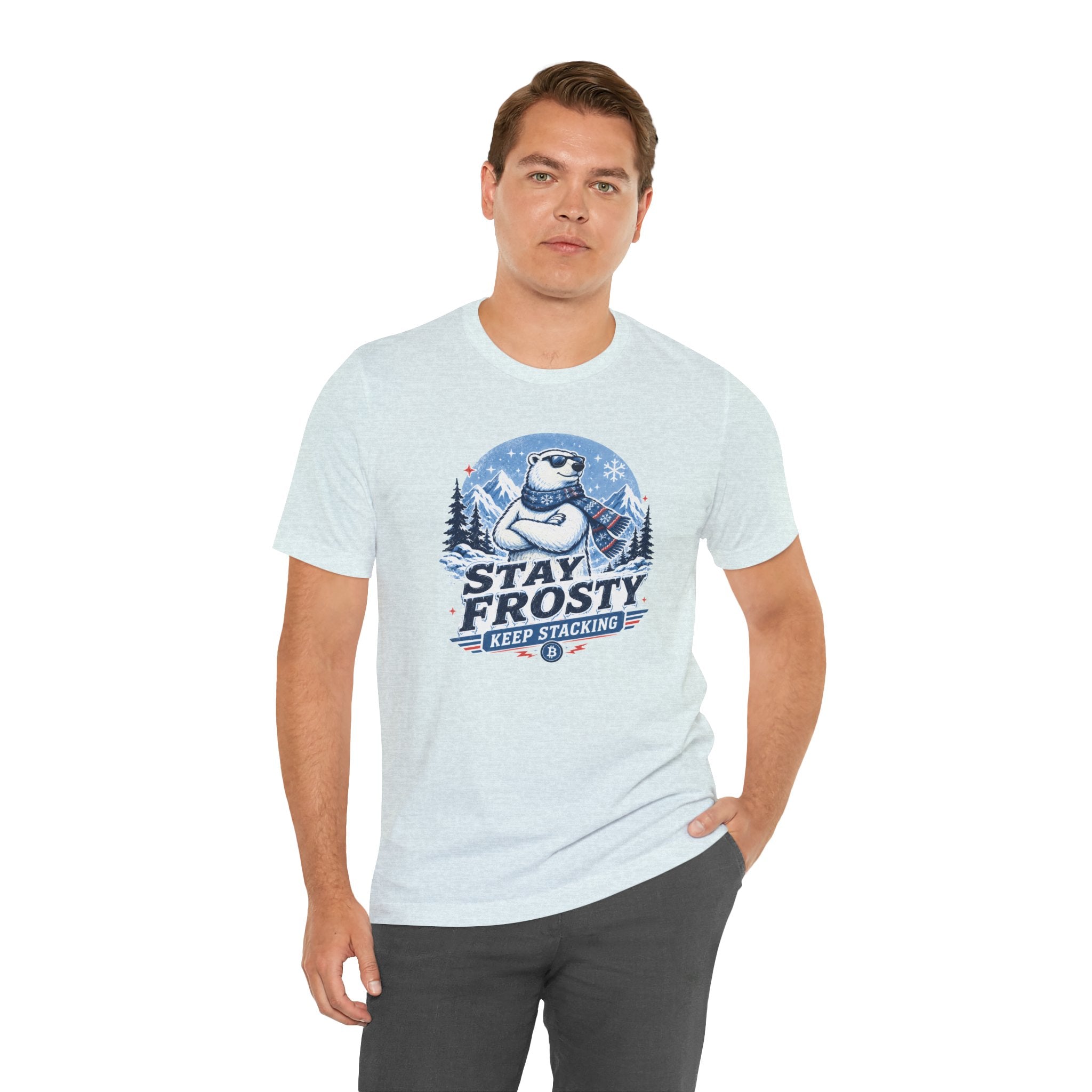 Stay Frosty, Keep Stacking Bitcoin T-Shirt | Bella Canvas 3001