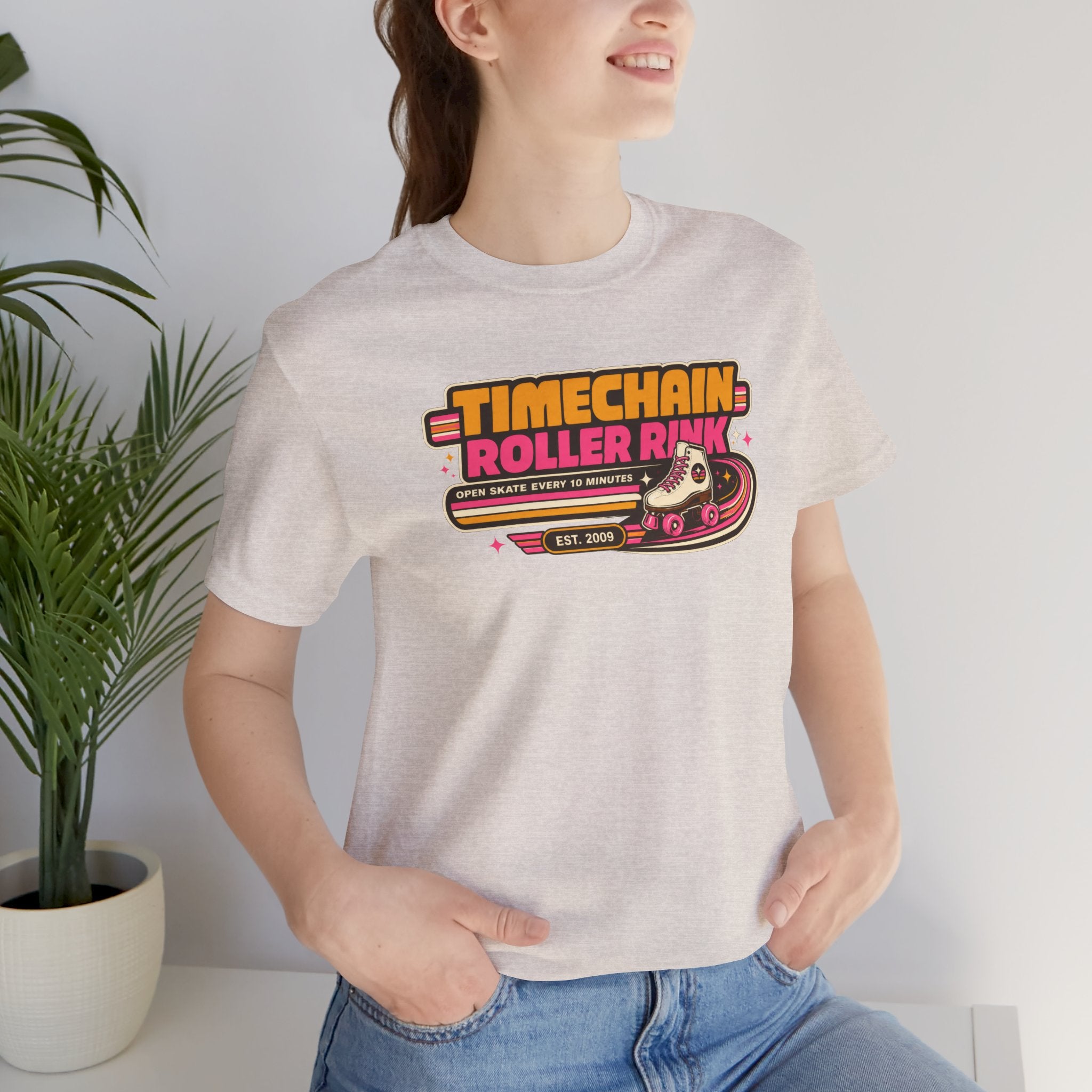 Incognito Timechain Roller Rink graphic tee | Retro roller skate design | Bella Canvas 3001