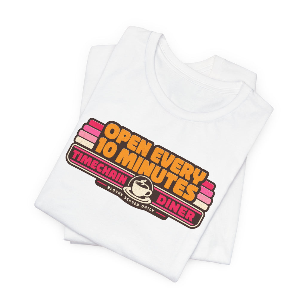 Incognito Open Every 10 Minutes Timechain Diner Tee | Retro Coffee T-Shirt | Bella Canvas 3001