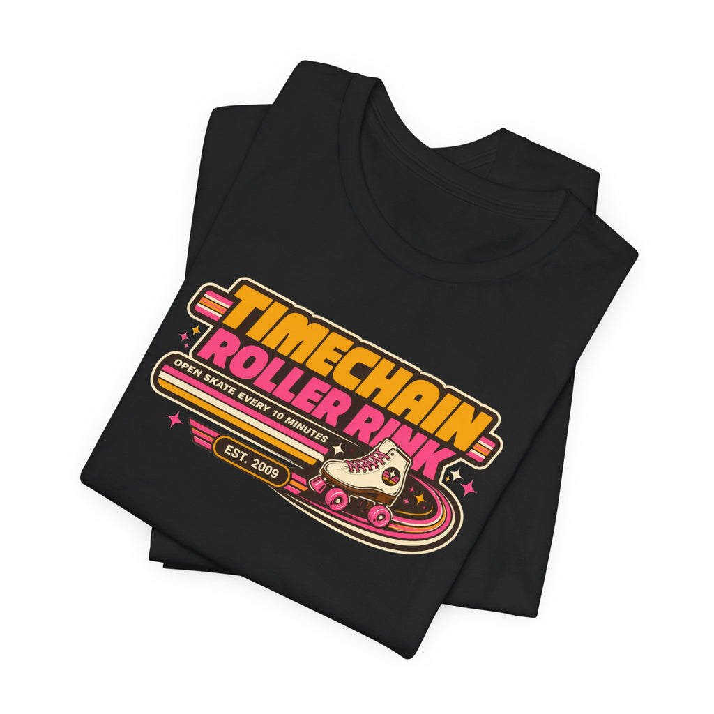 Incognito Timechain Roller Rink graphic tee | Retro roller skate design | Bella Canvas 3001
