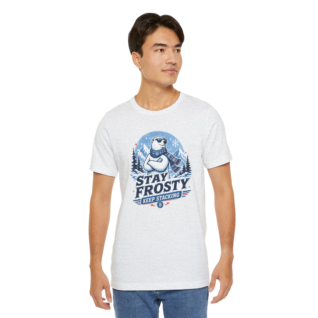 Stay Frosty, Keep Stacking Bitcoin T-Shirt | Bella Canvas 3001