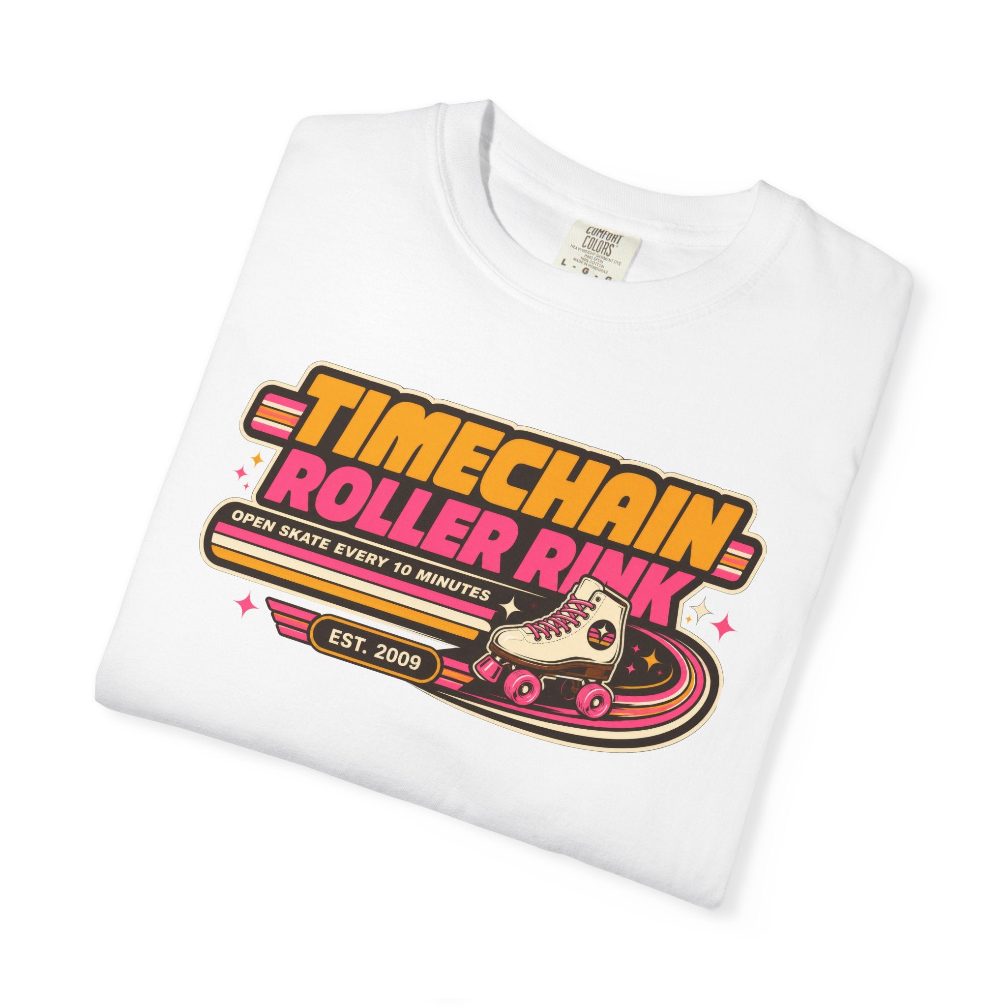 Incognito Heavyweight Timechain Roller Rink vintage graphic tee | Retro roller skate design | Comfort Colors 1717
