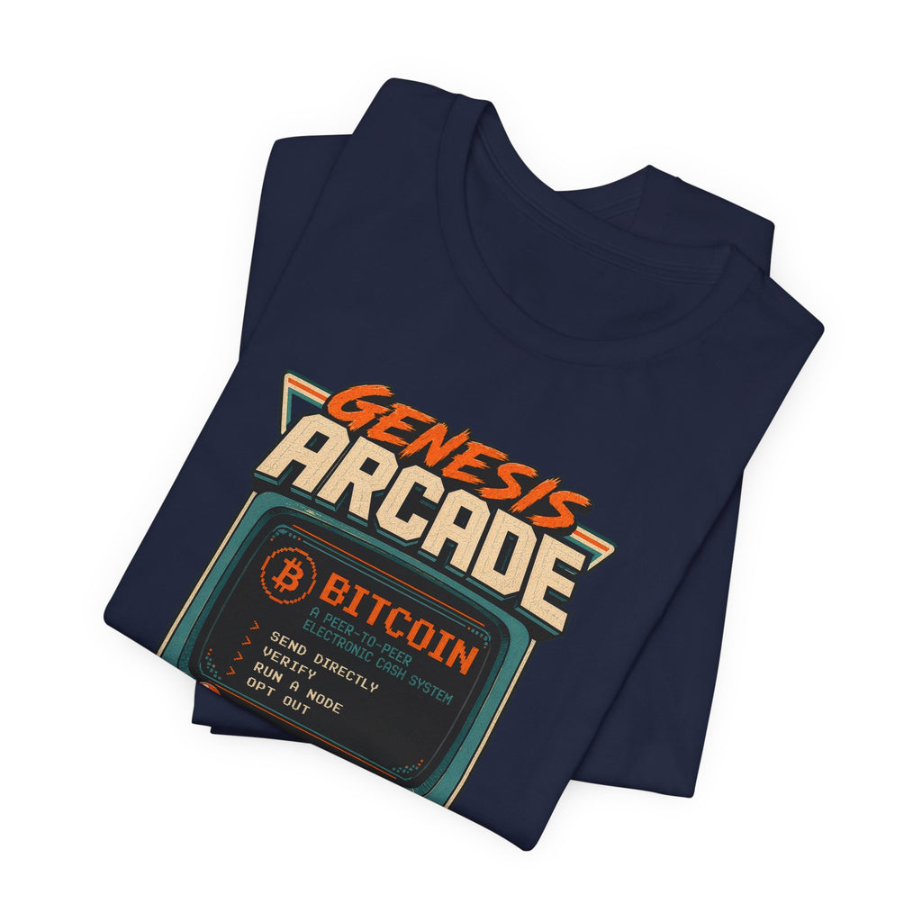 Bitcoin Genesis Block Retro Arcade T-Shirt | Bella Canvas 3001