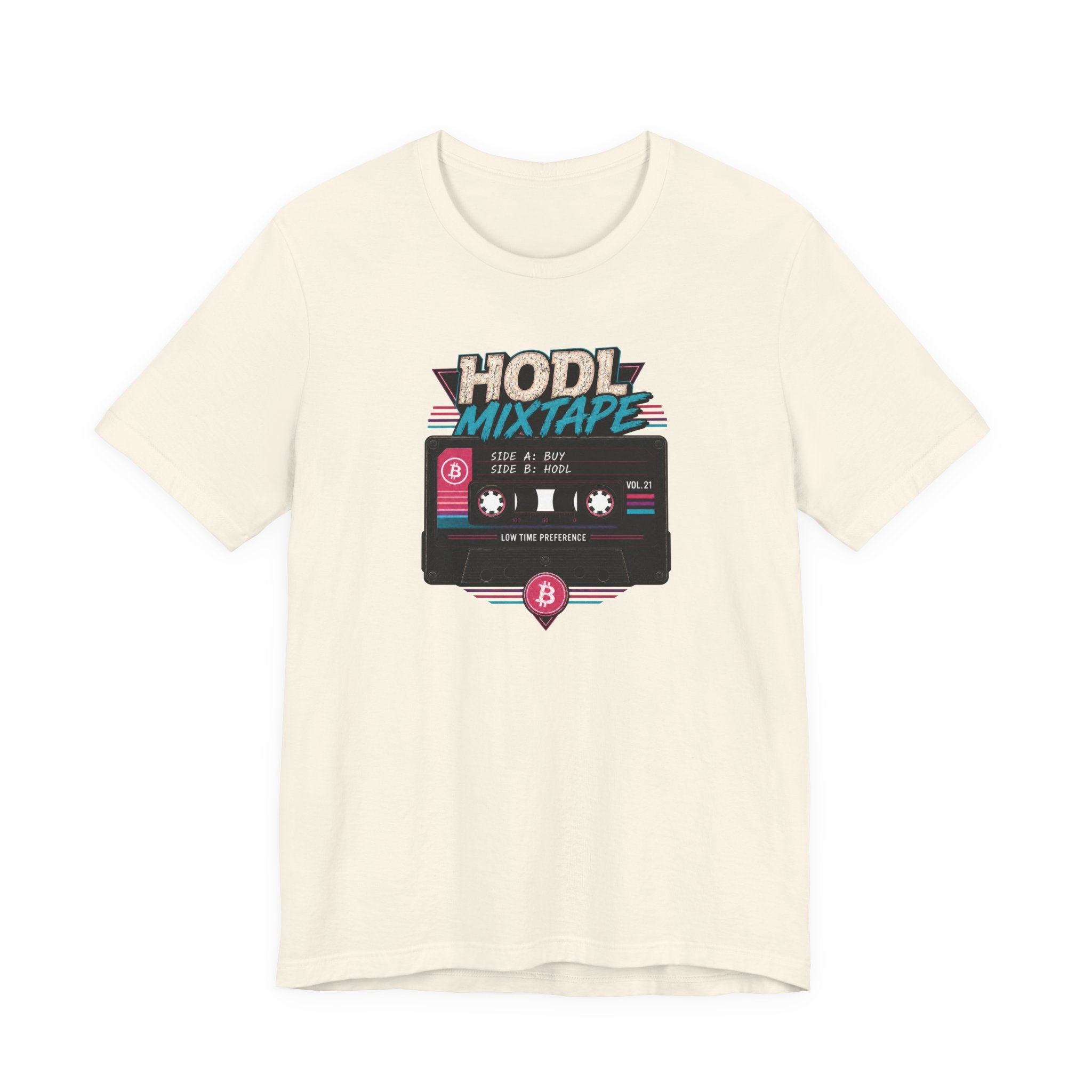 HODL Mixtape Cassette T-Shirt | Bitcoin Low Time Preference retro design Tee | Bella Canvas 3001