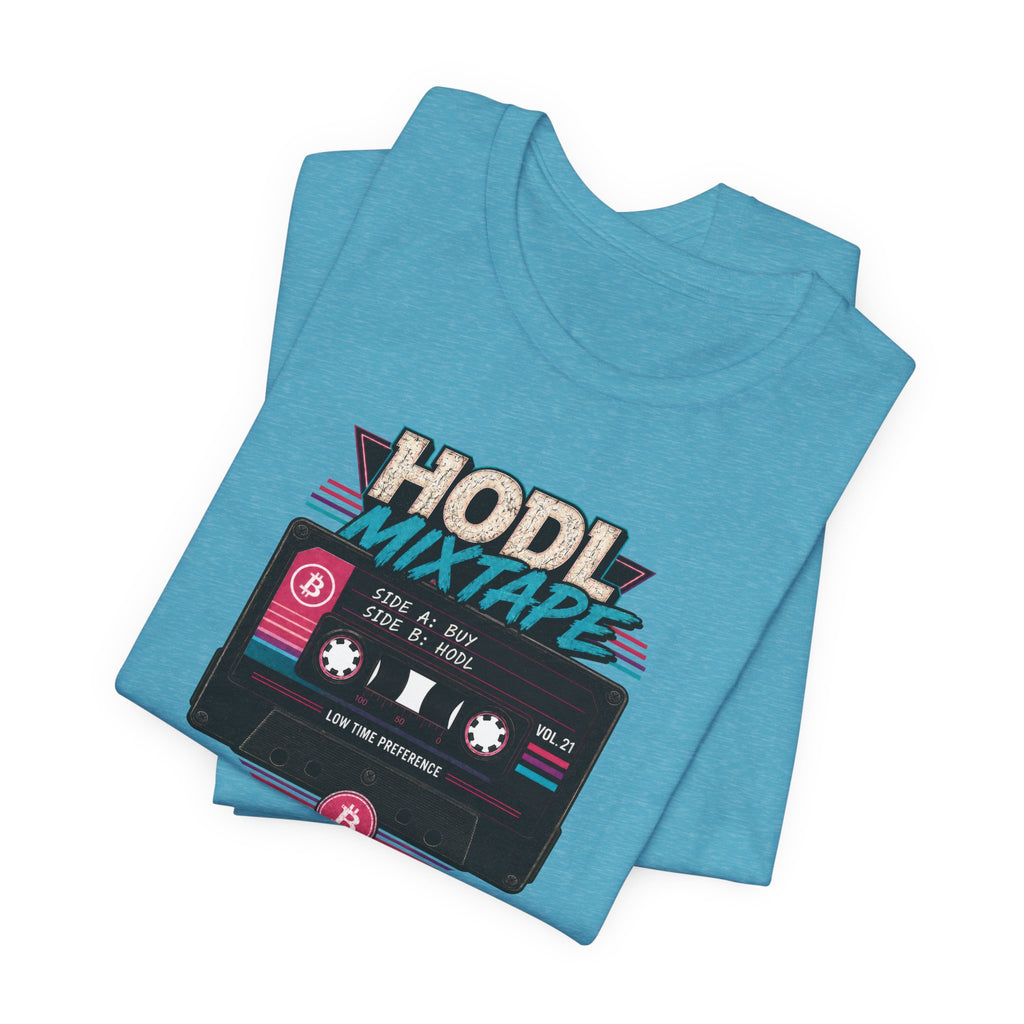HODL Mixtape Cassette T-Shirt | Bitcoin Low Time Preference retro design Tee | Bella Canvas 3001