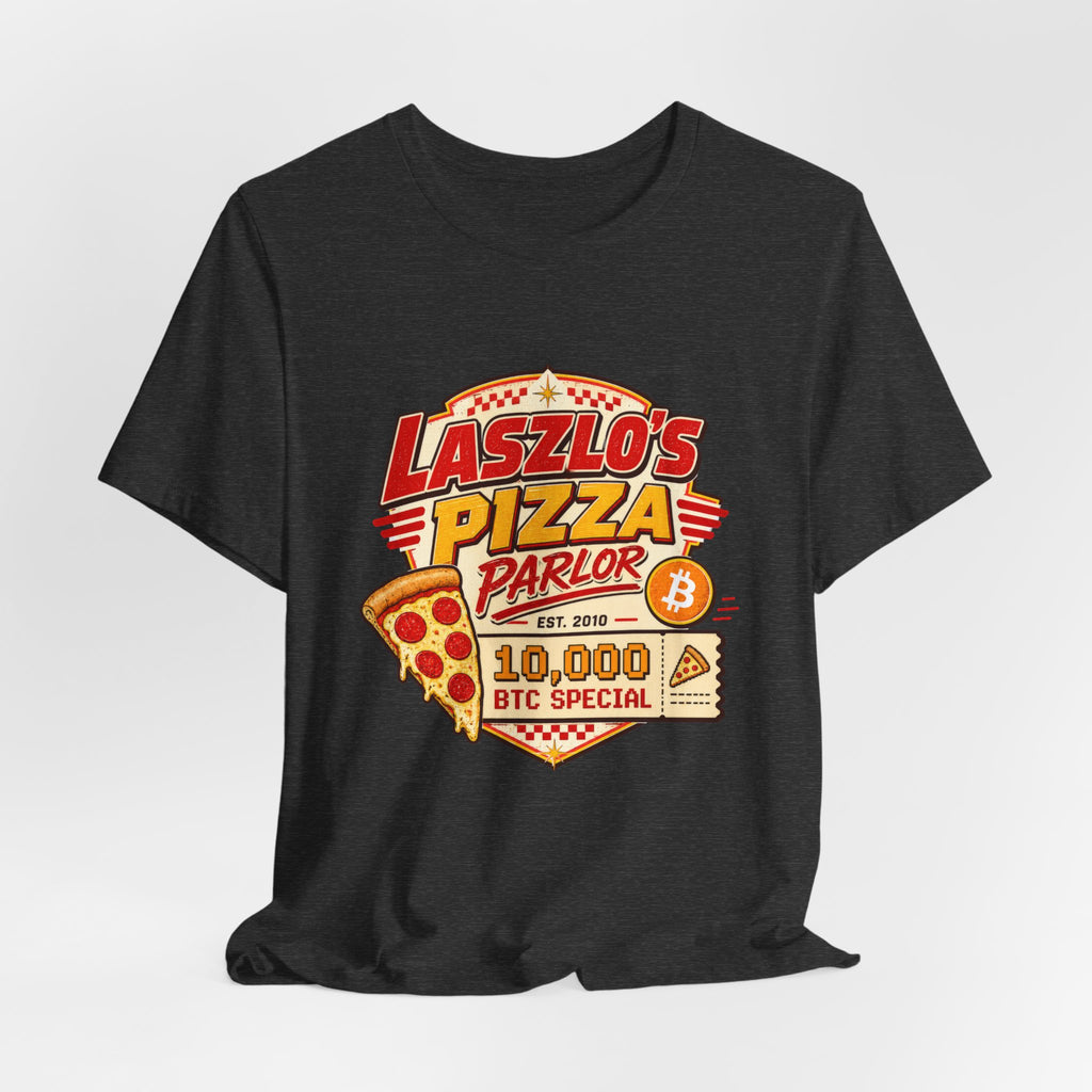 Laszlo's Pizza Parlor 10,000 Bitcoin Pizza Day Tee | Bella Canvas 3001