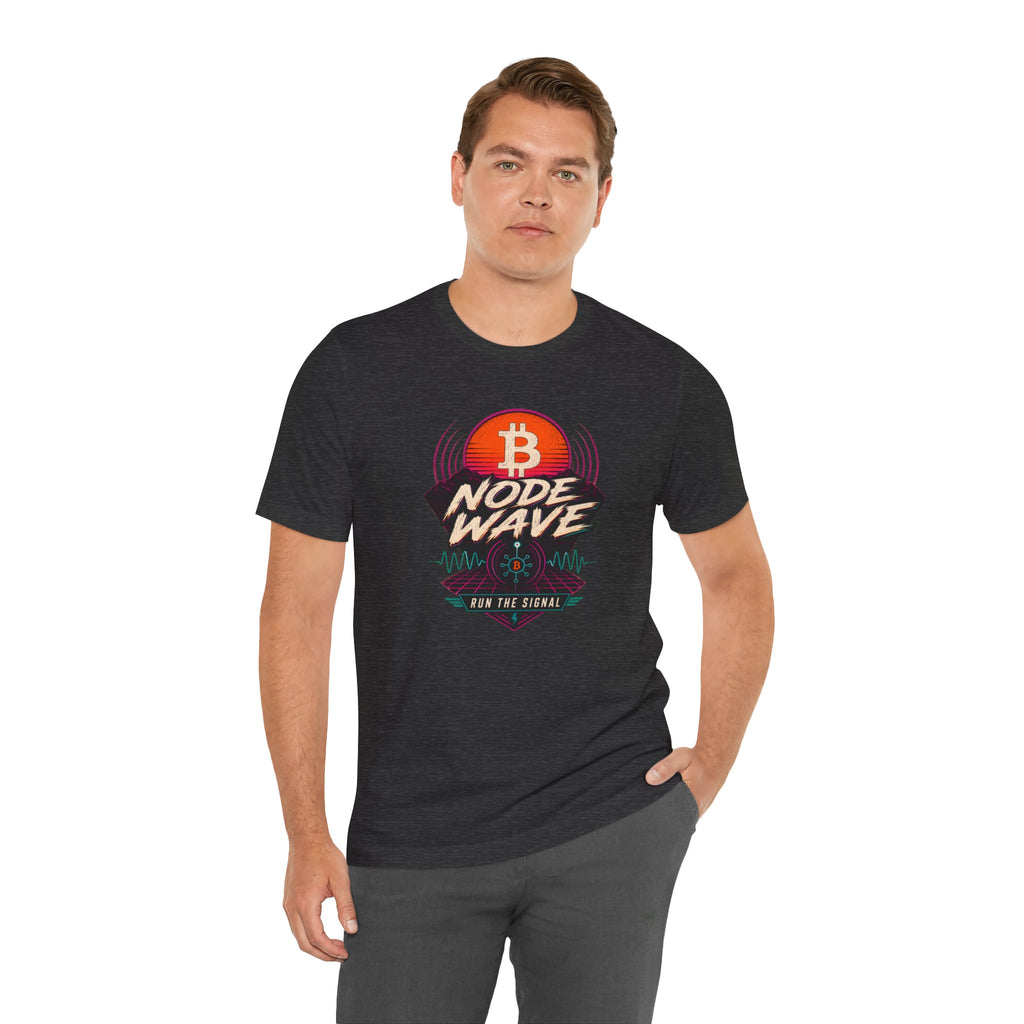 Bitcoin Node Wave "Run the Signal" Retro Tee | Bella Canvas 3001