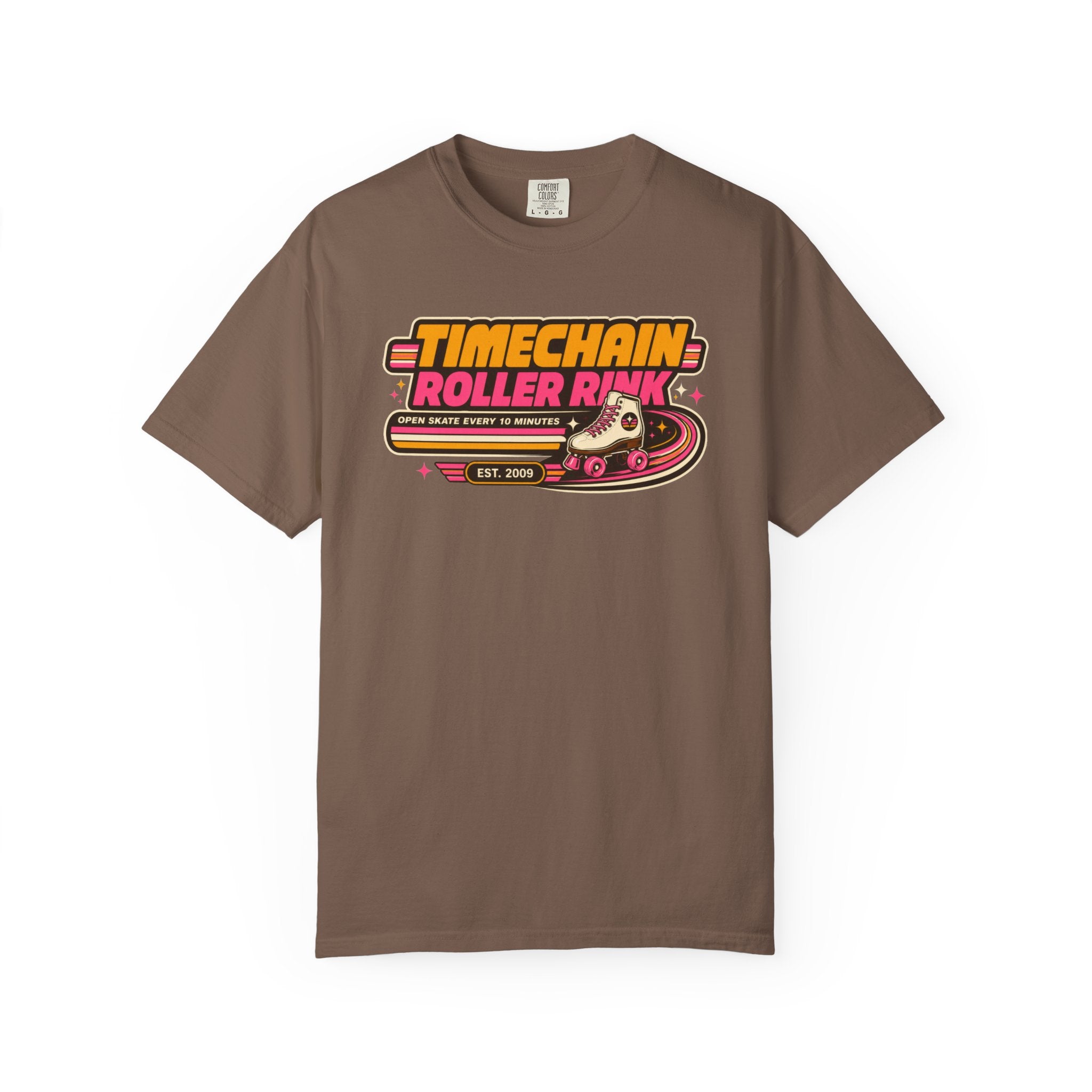 Incognito Heavyweight Timechain Roller Rink vintage graphic tee | Retro roller skate design | Comfort Colors 1717