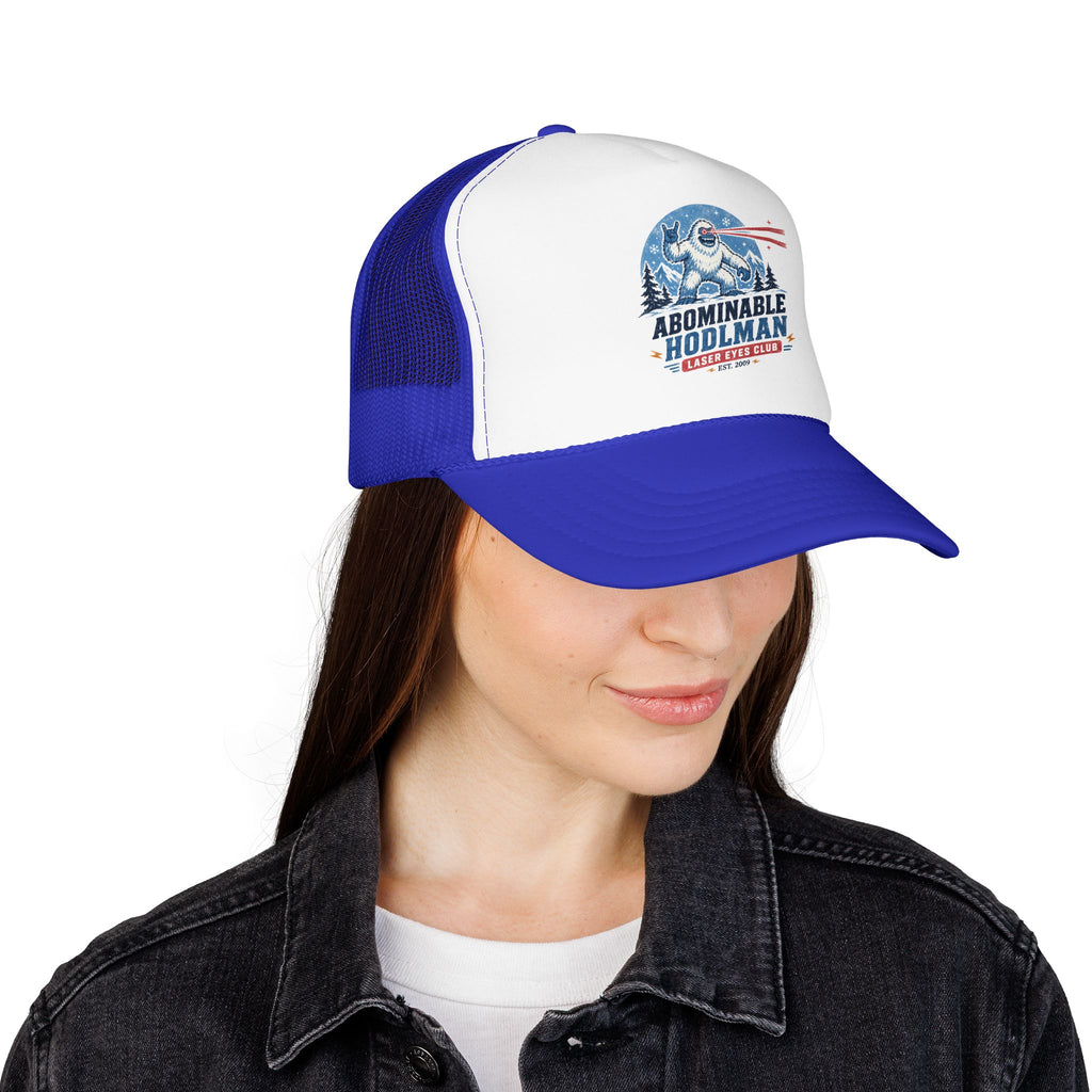 Abominable HODLman Laser Eyes Club Foam Trucker Hat